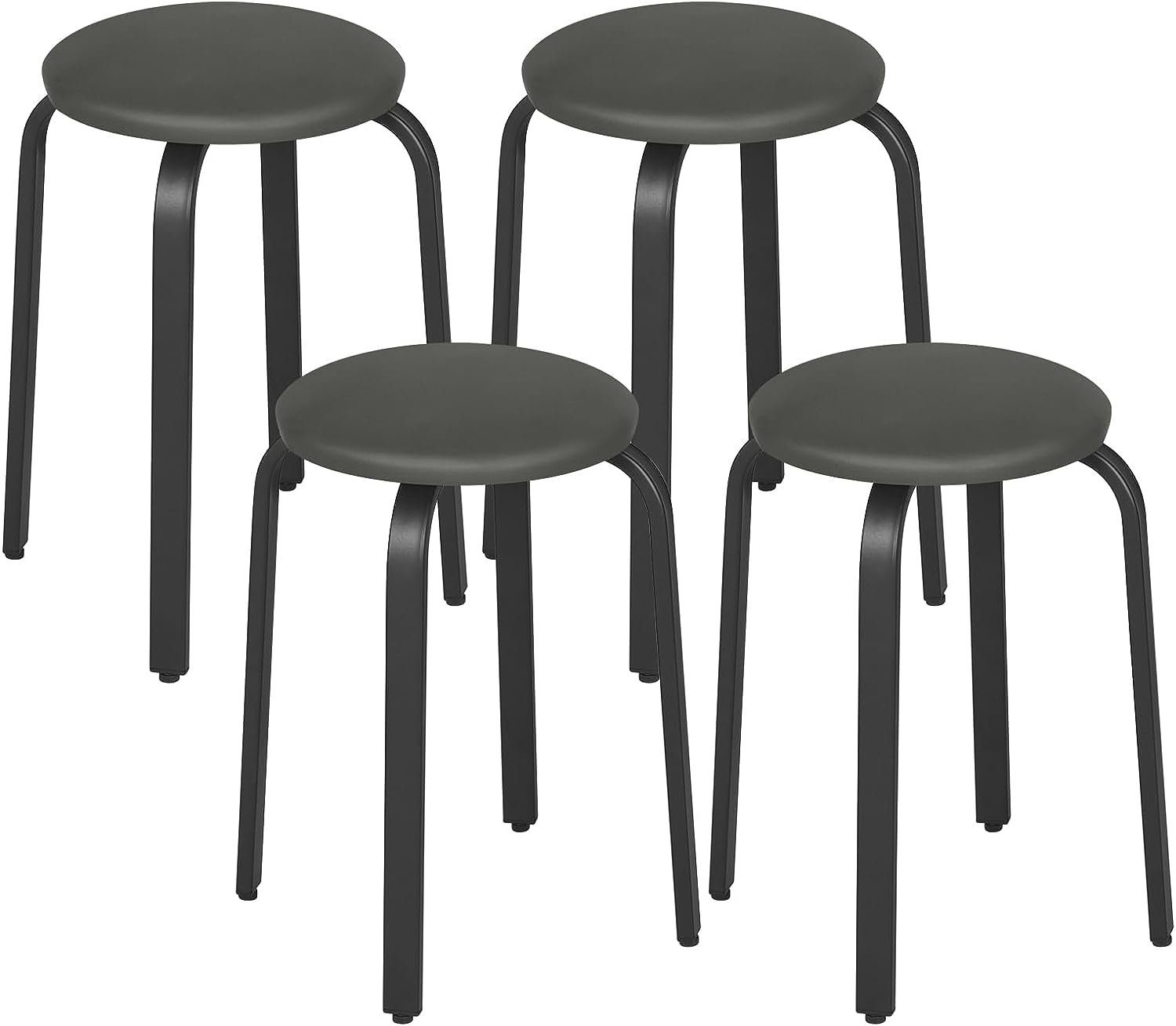 EUGAD Esszimmerstuhl (4 St), stapelbar, mit Kunstlederbezug, Esszimmerhocker