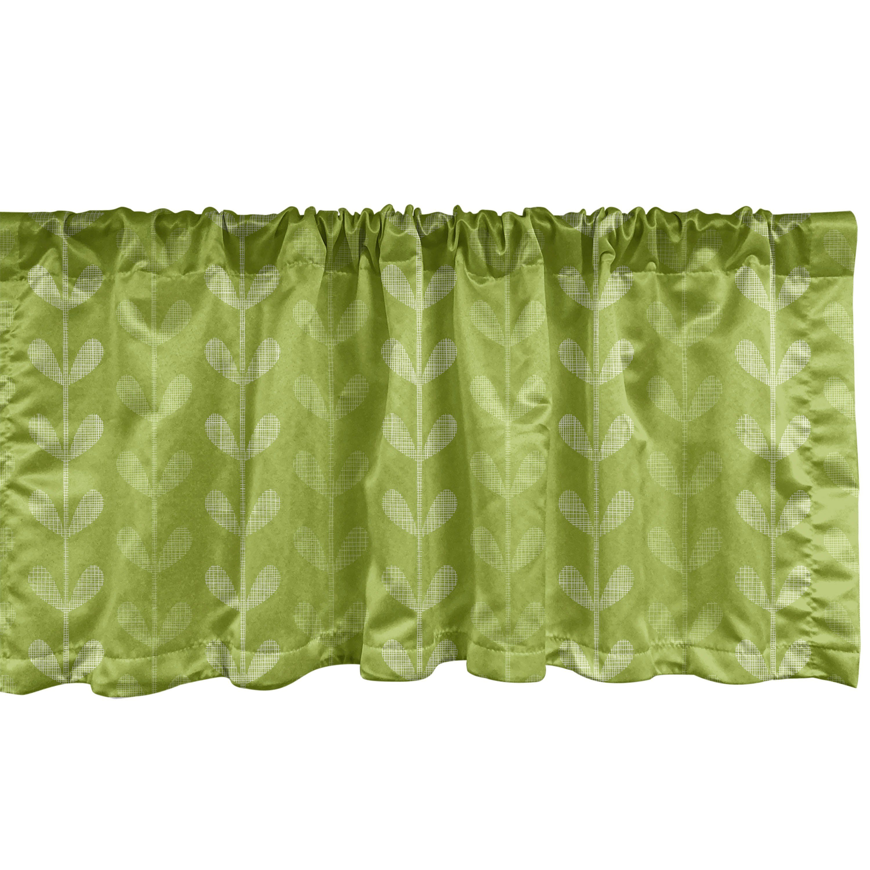 Scheibengardine Vorhang Volant für Küche Schlafzimmer Dekor mit Stangentasche, Abakuhaus, Microfaser, Botanisch Vertikal Natur Blätter