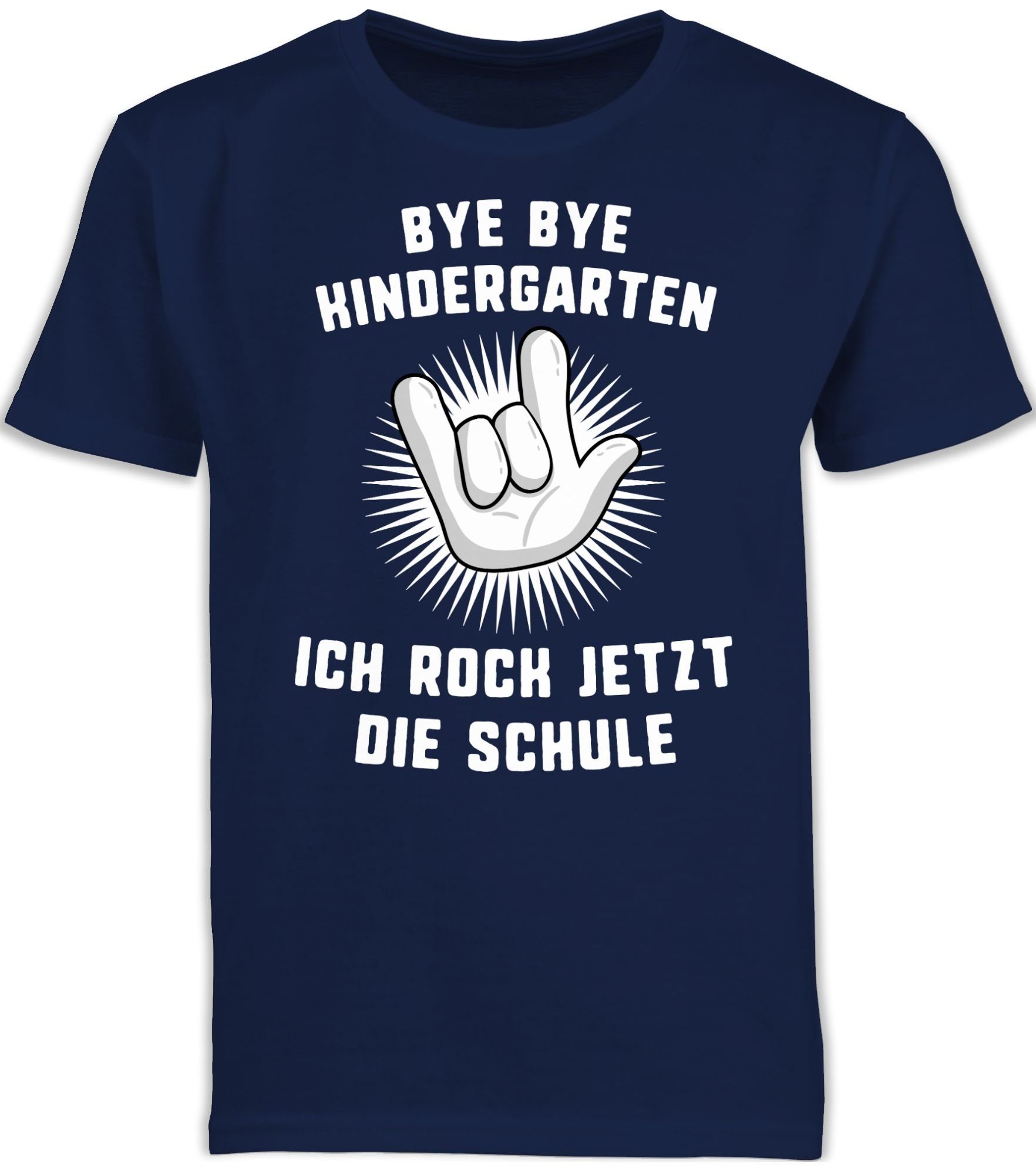 Shirtracer T-Shirt »Bye Bye Kindergarten Ich rock jetzt die Schule Hand