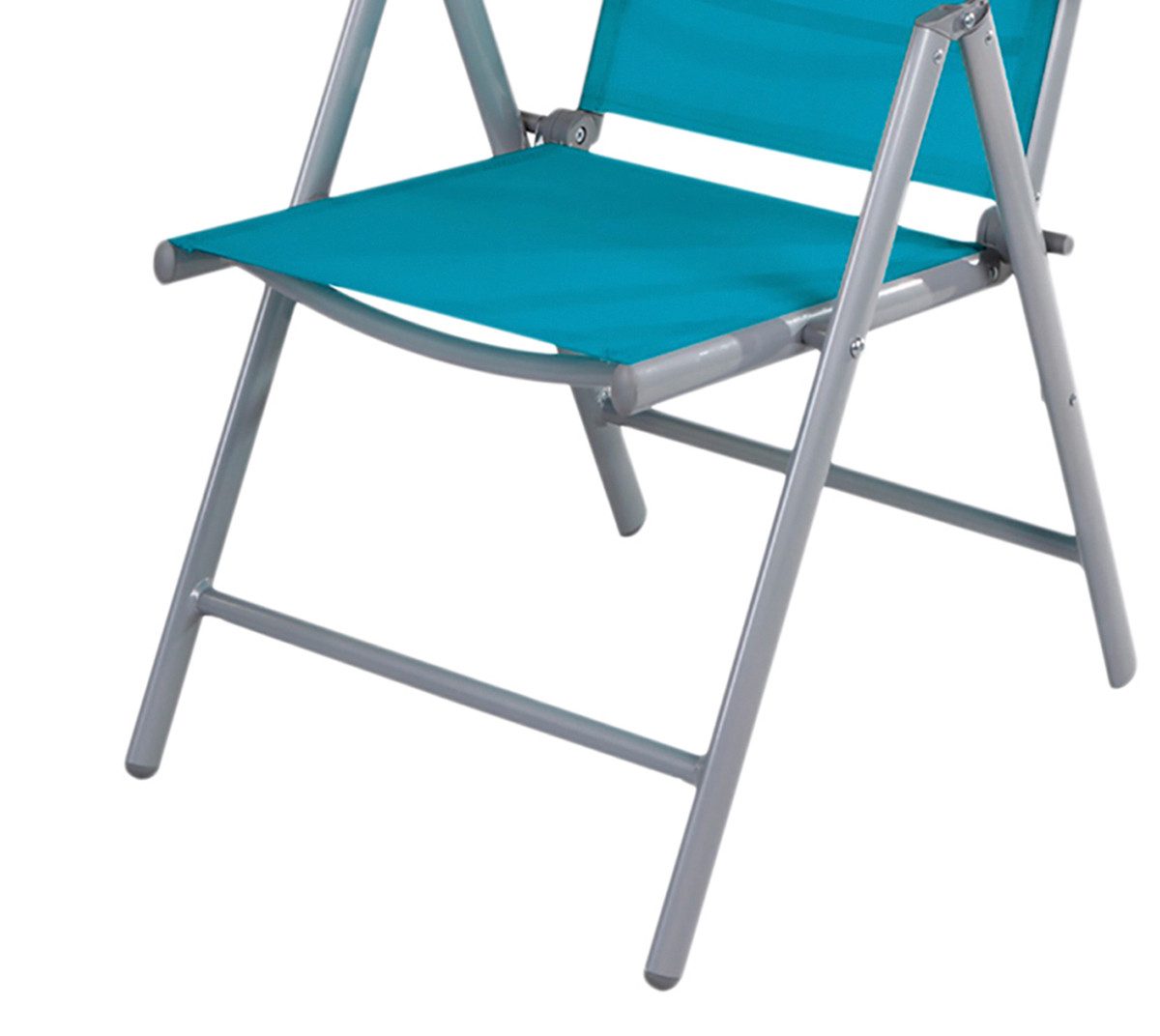 Mojawo Armlehnstuhl 2er Set Garten Klappstuhl Aluminium - Textilen Silbergrau/Petrol