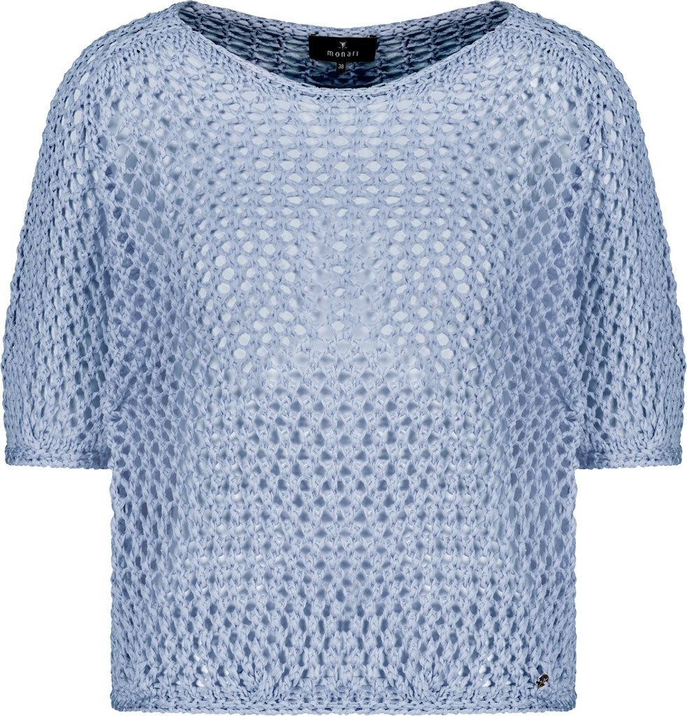 Monari Kurzarmshirt Kurzarm-Ajour-Pullover blue sky günstig online kaufen
