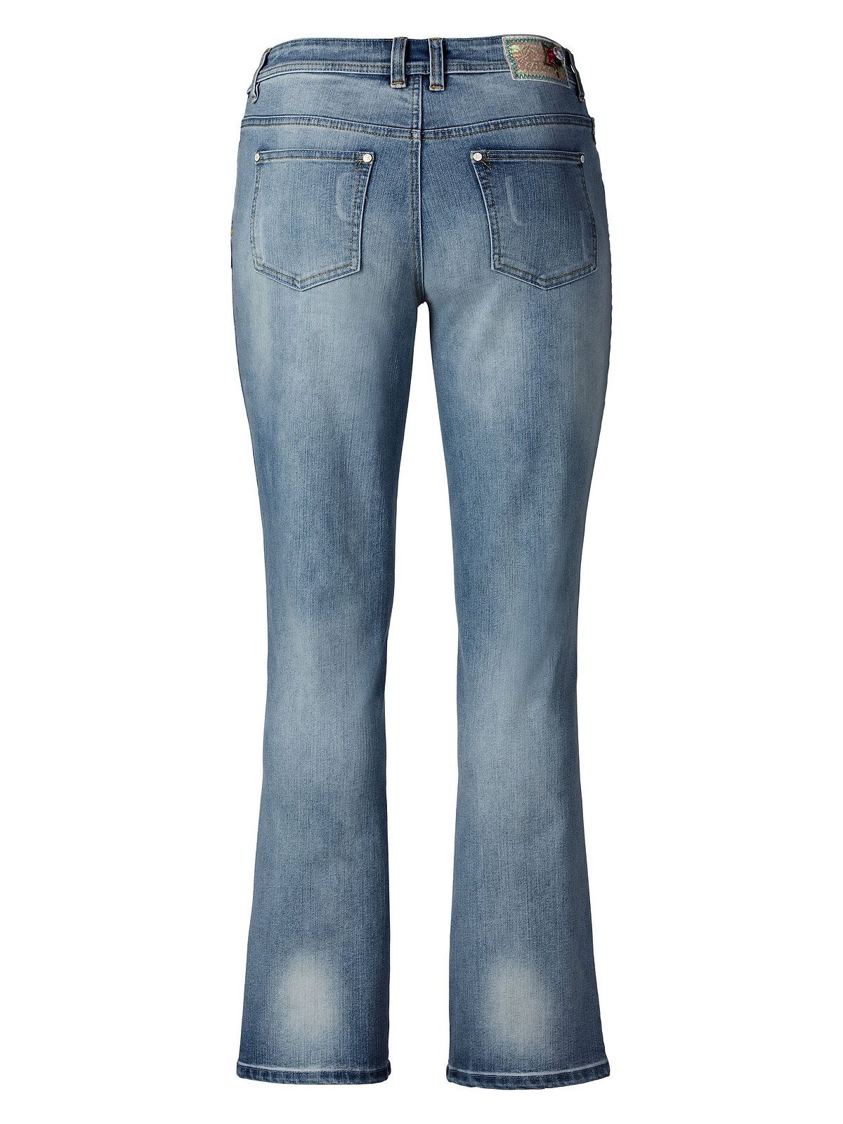 Bund Größen blue by Pailletten Bootcut-Jeans Große sheego Browns mit light Joe am Denim