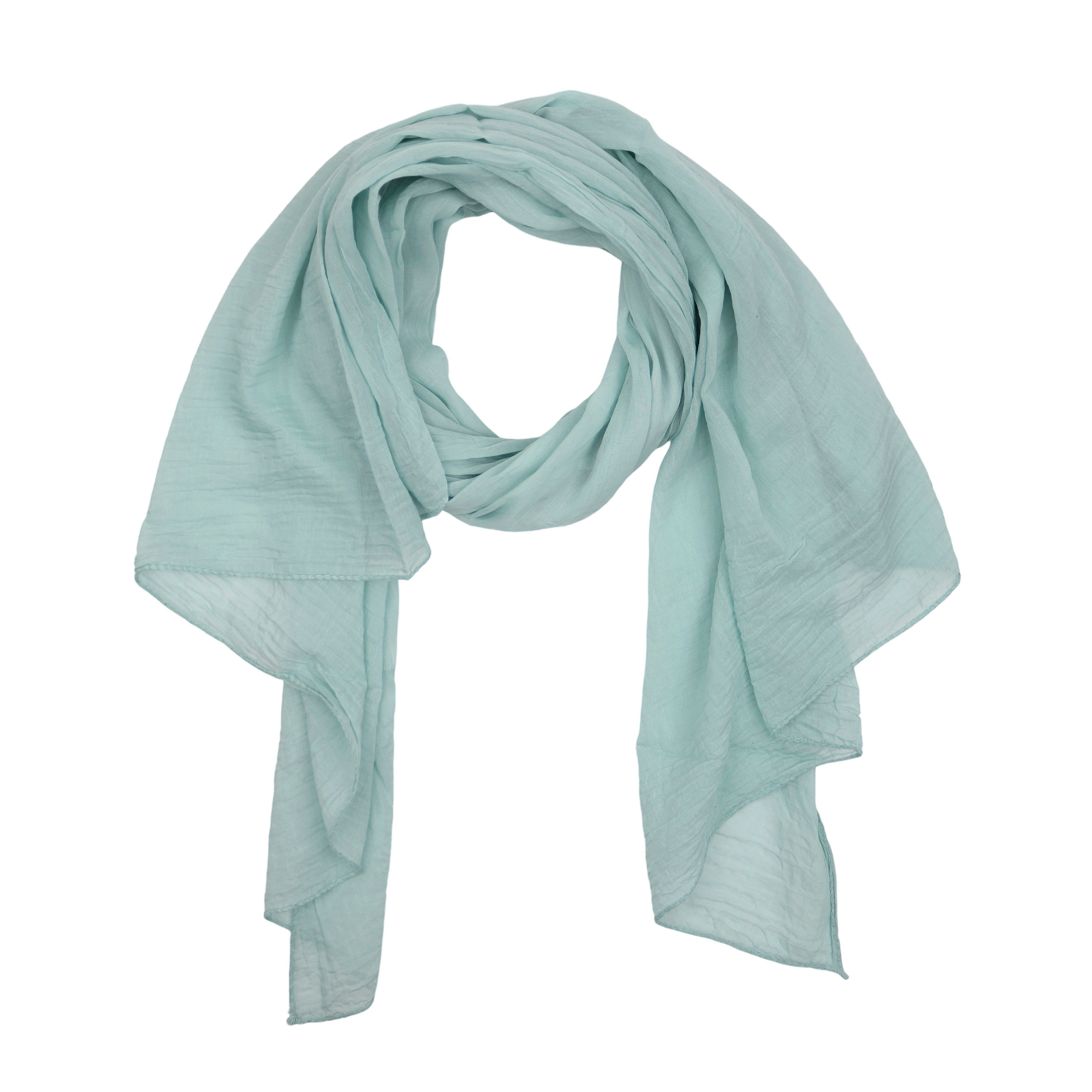 MIRROSI Modeschal Asymmetrischer Schal, Made in Italy 20% Seide 80% Baumwolle, (ca. 170x77cm; Leicht und bequem, Unifarbe), Damen Halstuch ideal für Frühling, Sommer und Herbst
