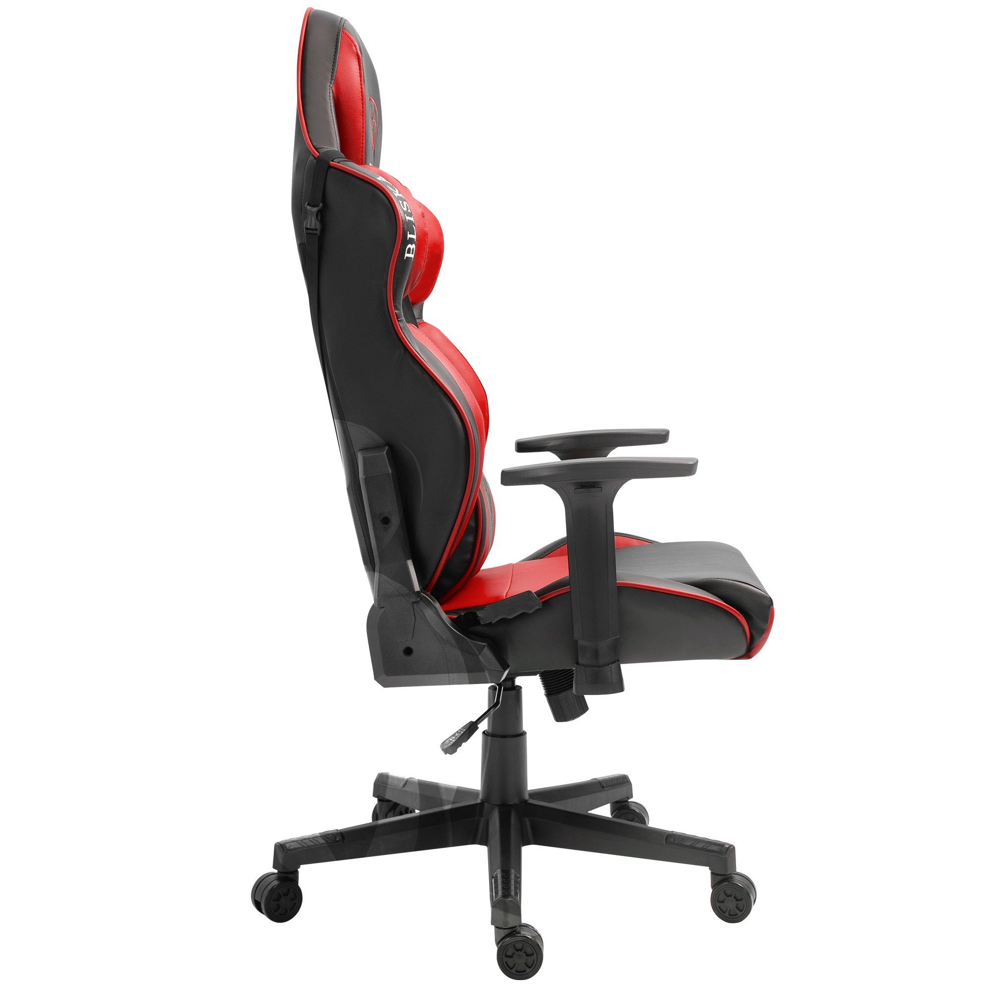 Bürostuhl Racing-Design im Fußstütze mit Stuhl Gaming flexiblen TRISENS / Schwarz ohne 4D-Armlehnen Chefsessel Odysseus Rot (1 Stück),