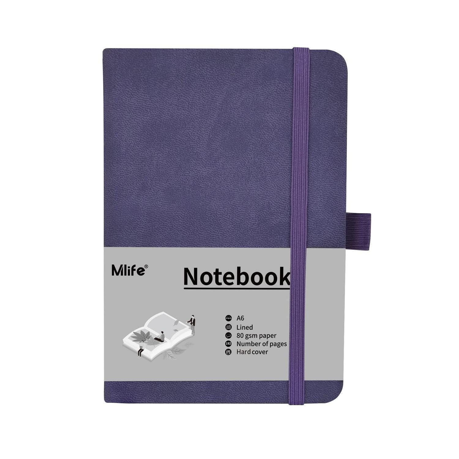 LuxusKollektion Notizbuch Notizbuch A6 Hardcover Lila mit Gummiband
