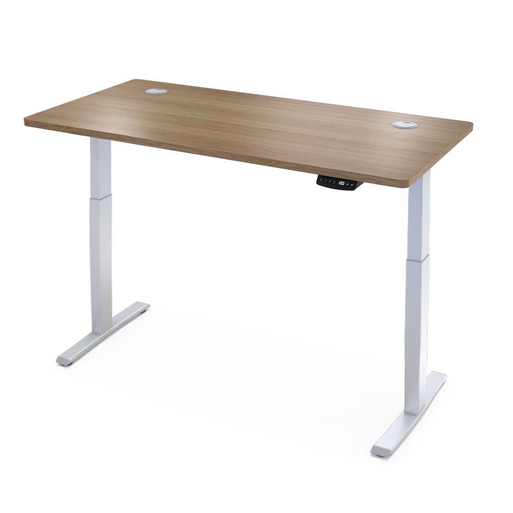 70 Tischplatte Schreibtisch & 140 Funktionen elektrischer Arbeitstisch x cm PROMAFIT 1-St), Weiß Memory mit Höhenverstellung (Set, 3