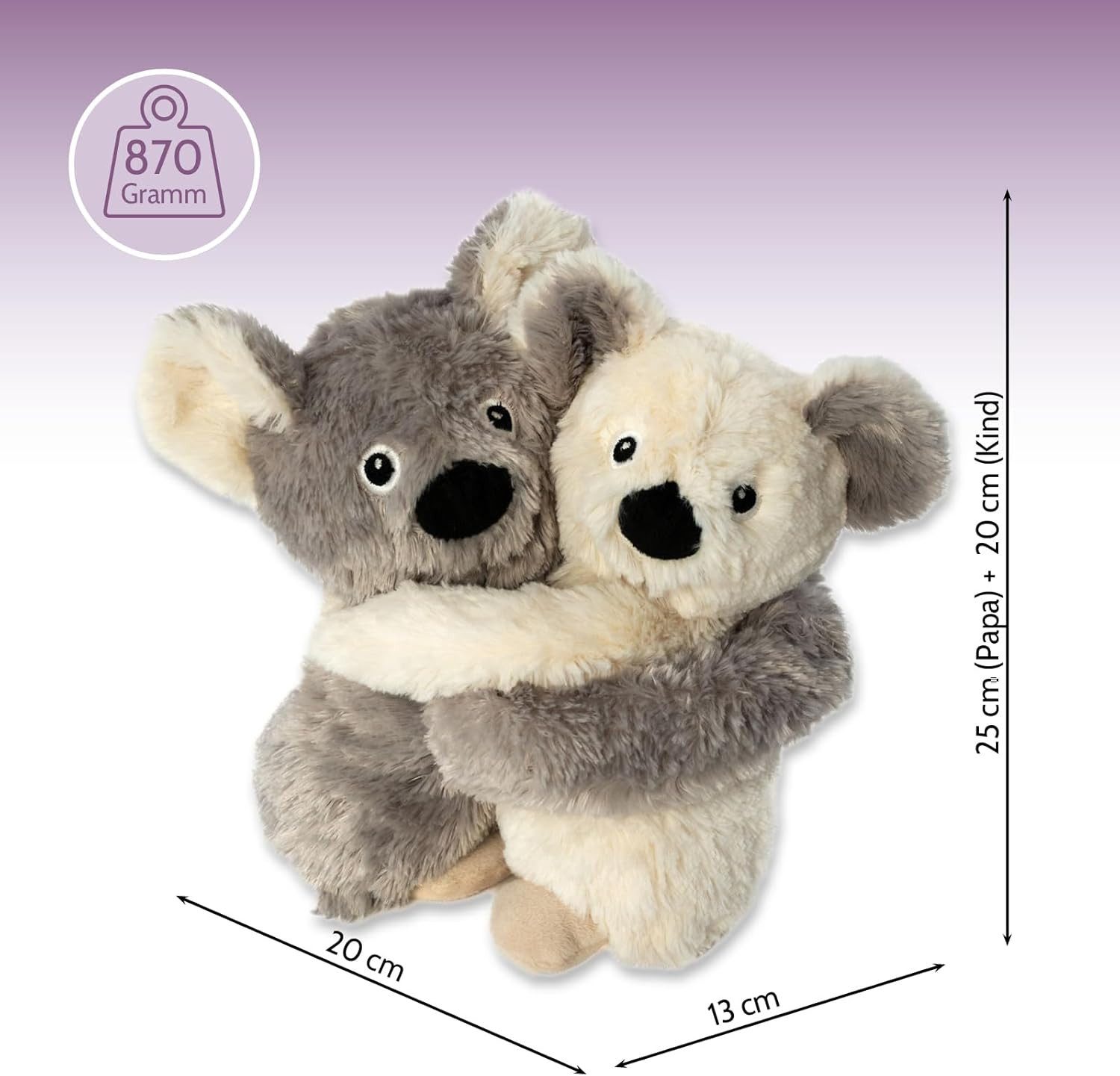 Habibi Plush Wärmekissen Habibi Plush Wärmetier Stofftier 1961 Hugys Koala Papa + Kind