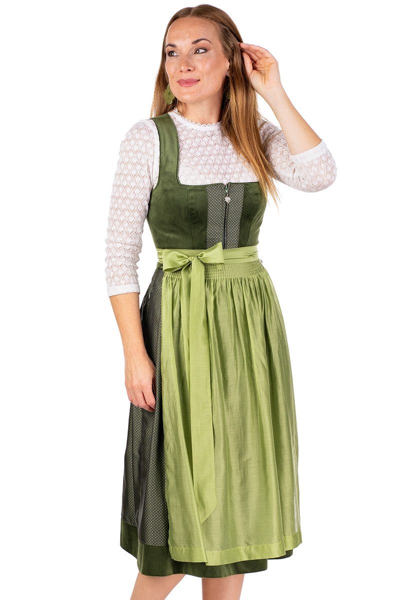 Spieth & Wensky Dirndl Samt Dirndl 2tlg. - FRANCES - hellgrün