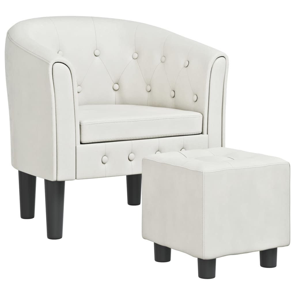 furnicato Cocktailsessel Moderner weißer Clubsessel 70x56x68 cm mit Kunstleder und (1-St)
