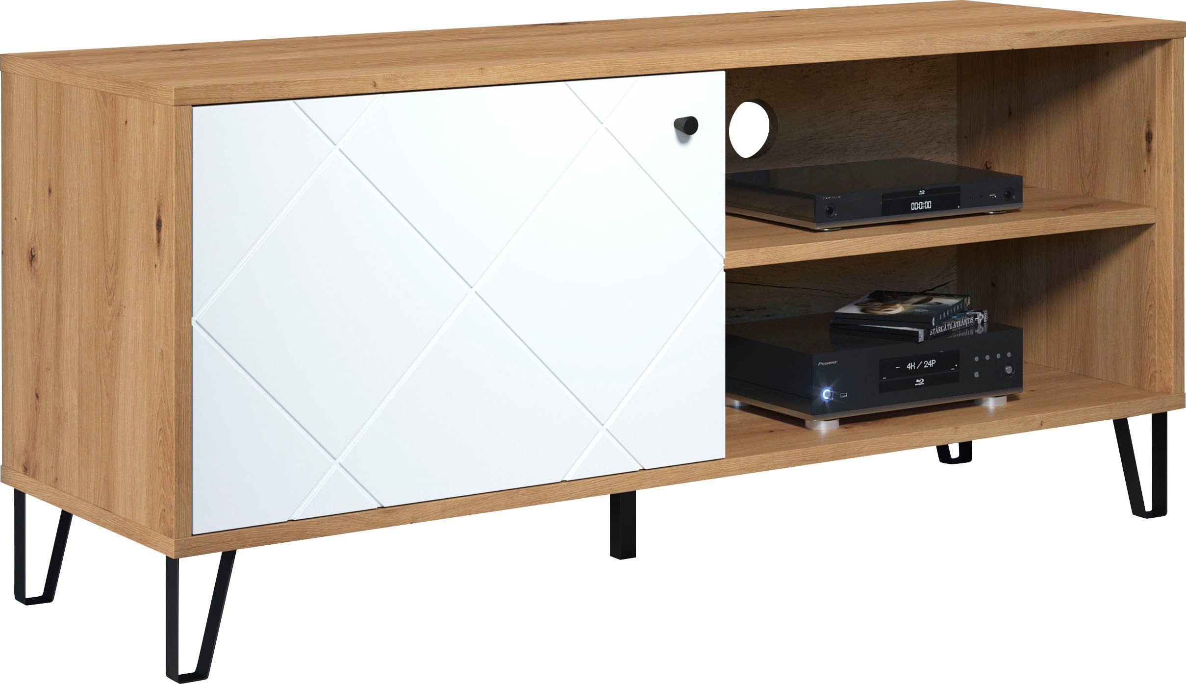 Places of Style Lowboard Tarragona TV-Kommode, TV-Unterteil mit 1 Tür & 2 F günstig online kaufen