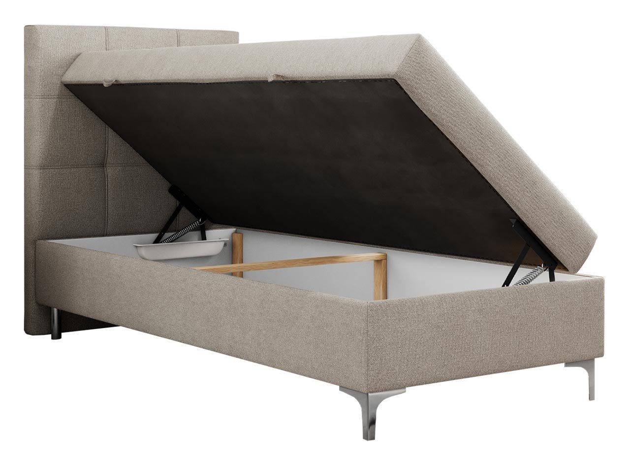 Bett, MKS 90, Multipocket-Matratze MÖBEL SIMON Bett 90x200cm - Modern mit Boxspringbett