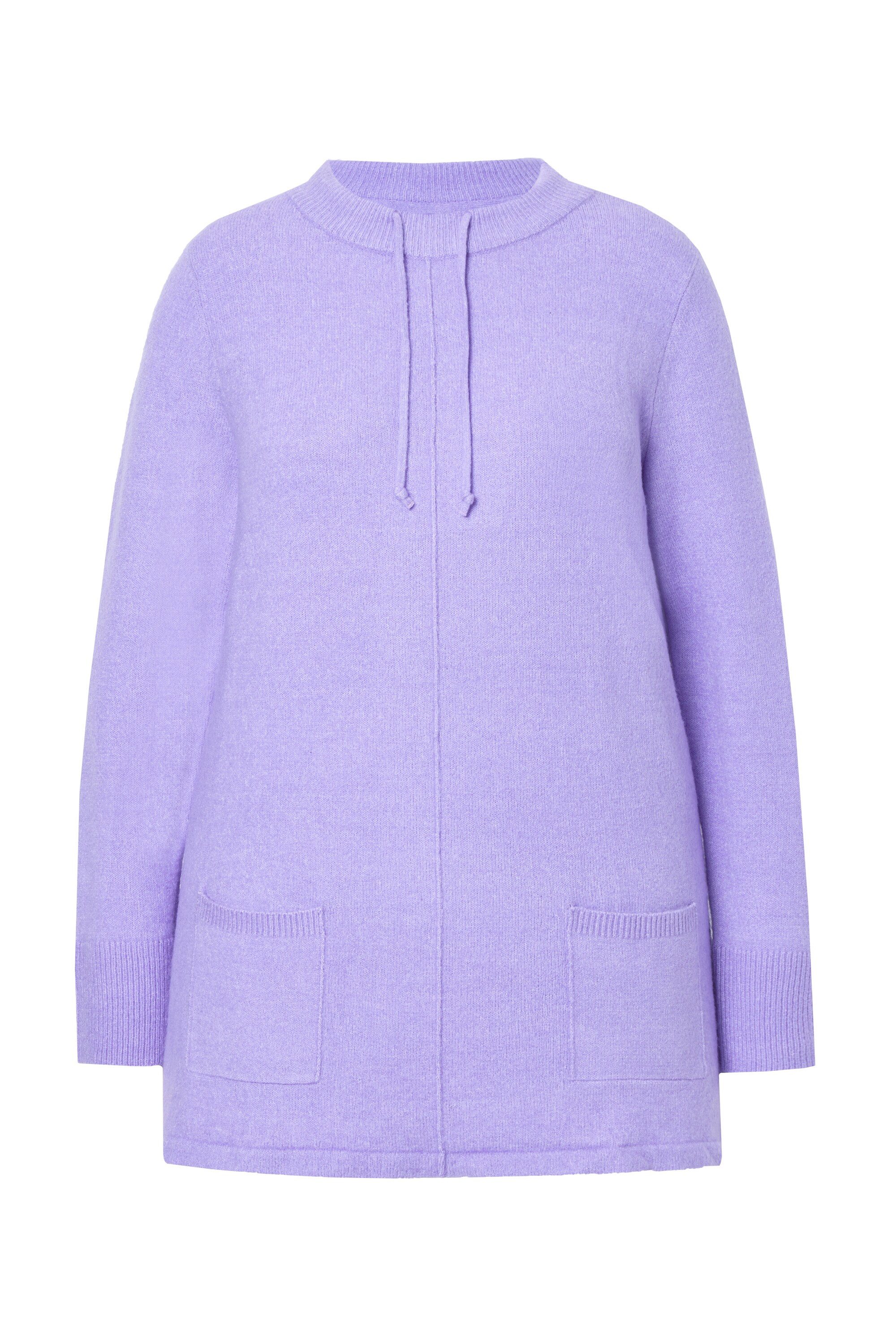 Ulla Popken Strickpullover Pullover Stehkragen Kordel Taschen Langarm günstig online kaufen