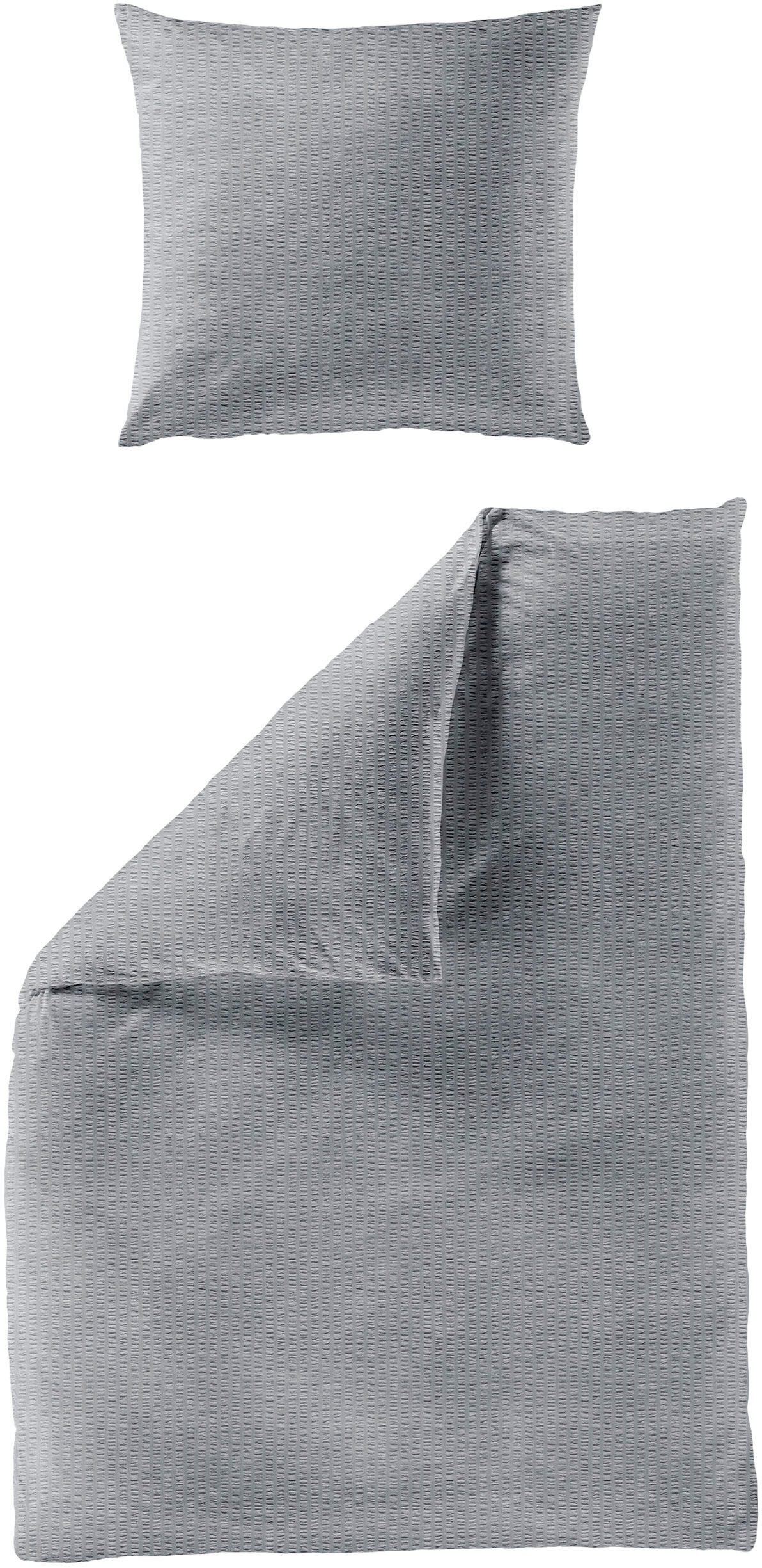 BIERBAUM Bettwäsche Chic Uni, Seersucker, 2 teilig, Schickes Unidesign: Modern und elegant für jedes Schlafzimmer