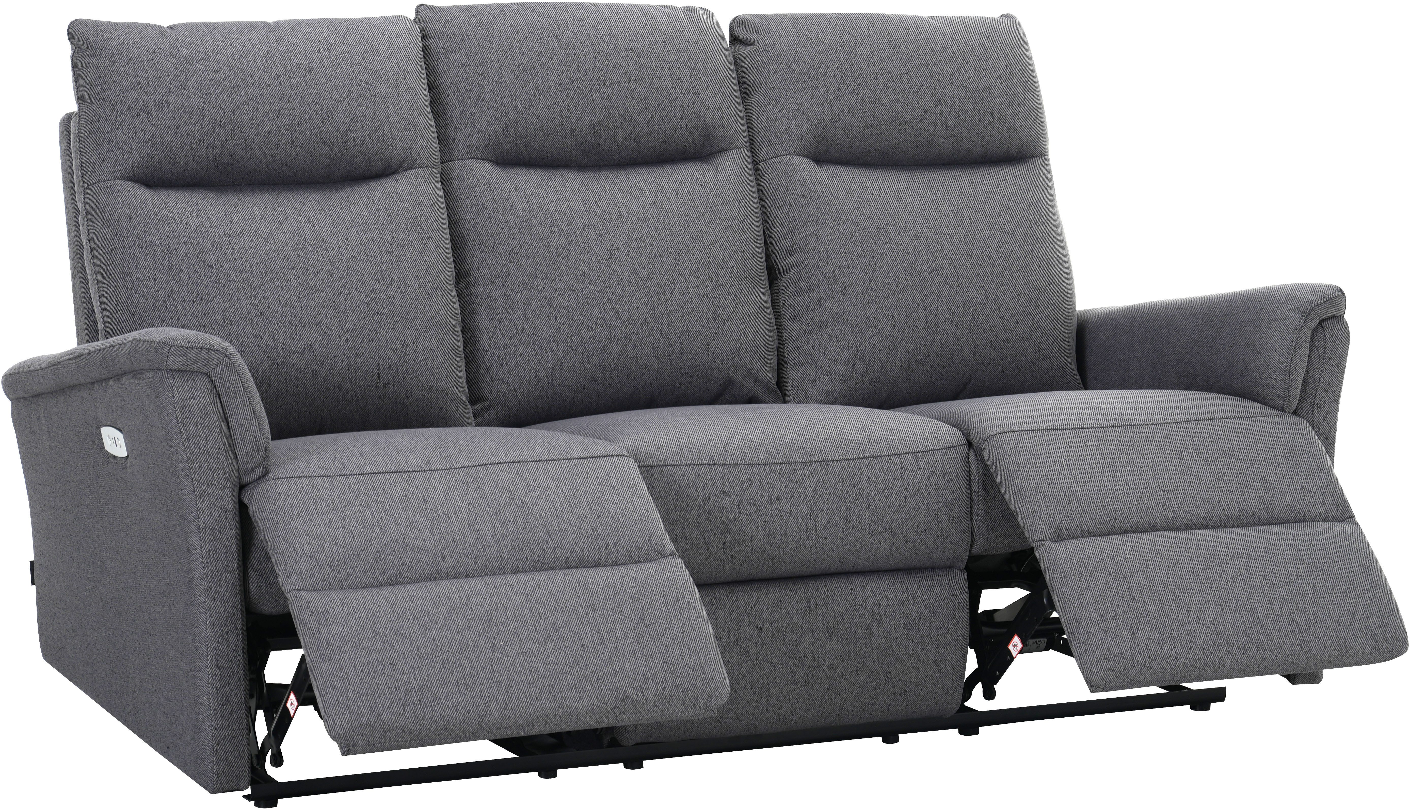 Home affaire 3-Sitzer FINNARA, 3-Sitzer,elelektrische Relaxfunktion in 2 Sitzen, USB A/C, Liegefunktion 105°-135°, Federkern