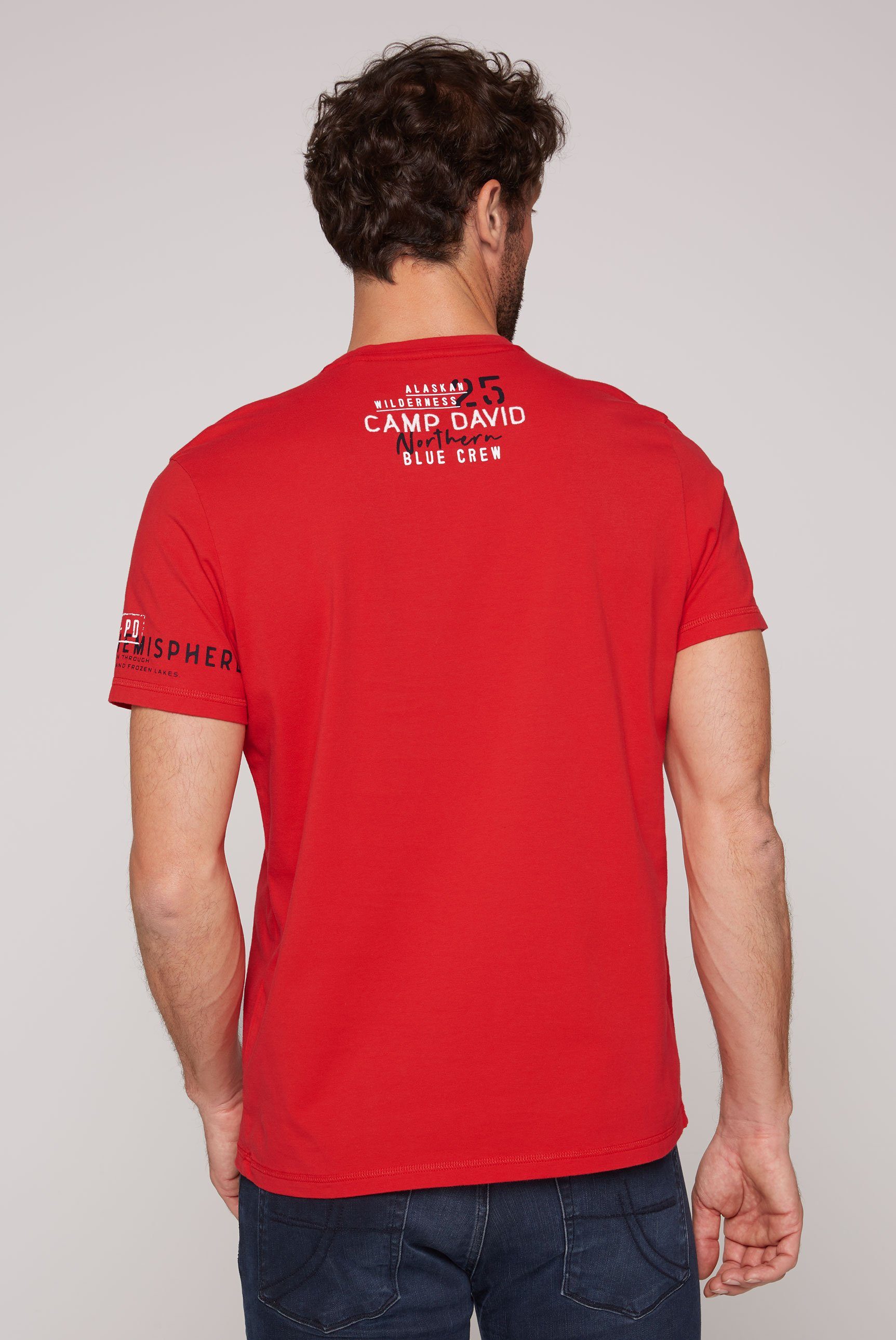 DAVID T-Shirt mission red CAMP Logo-Artworks mit