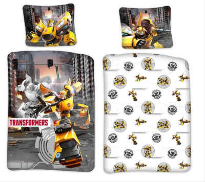 Kinderbettwäsche Transformers - Bumblebee - Bettwäsche-Set Wendemotiv, 135x200 & 80x80, Transformers, Baumwolle, 100% Baumwolle