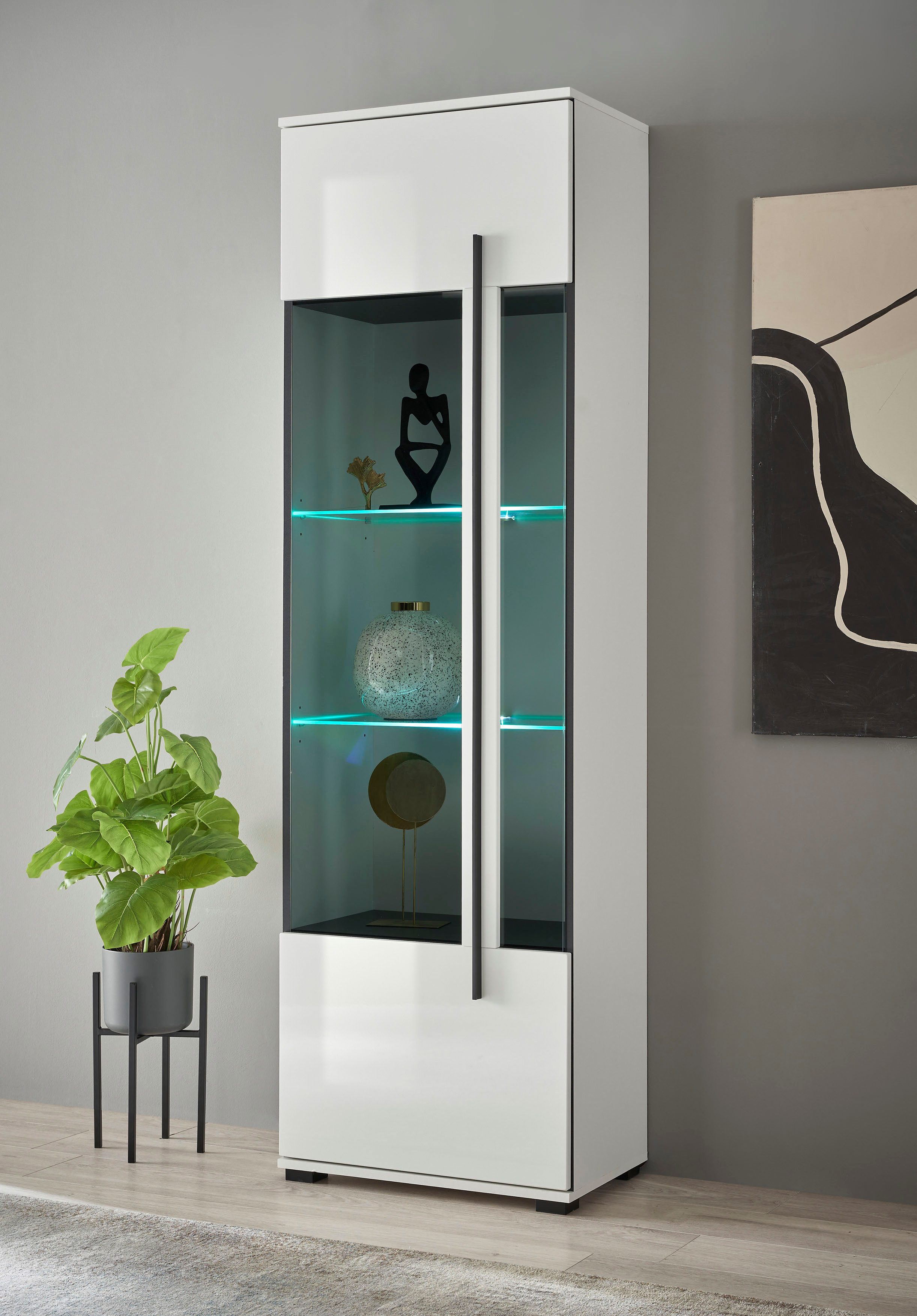 INOSIGN Vitrine Cantara, Vitrinenschrank in Eiche günstig online kaufen