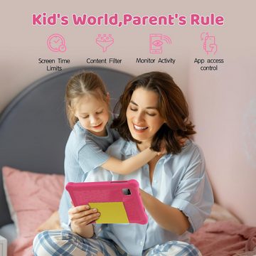Yicty Kinder Dual-Kamera, GMS, stoßfeste Hülle, vorinstallierte Kinder-App Tablet (7", 32 GB, Android 12, Leistungsstarkes Multifunktionsgerät für unterwegs)