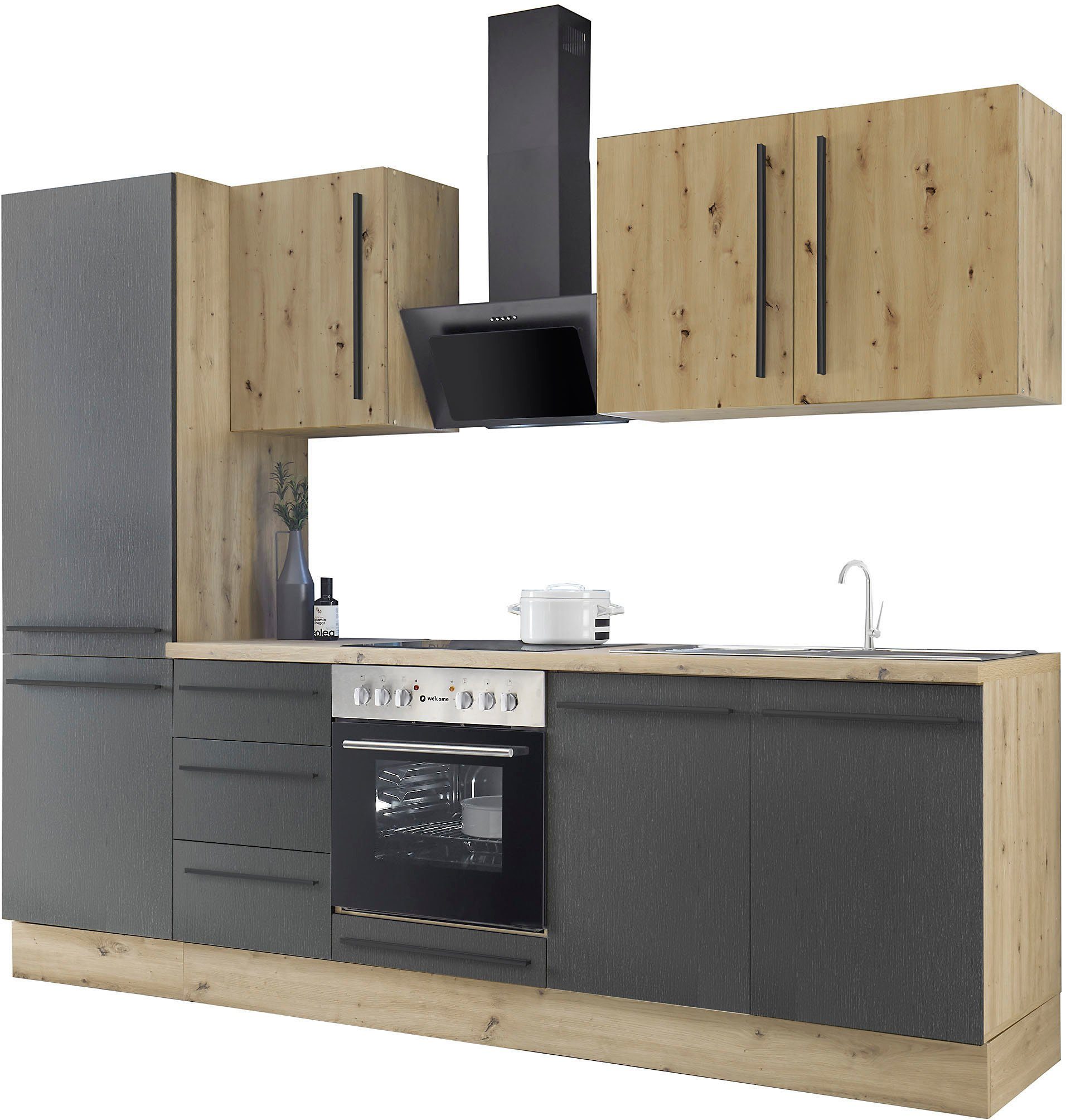 KOCHSTATION Küchenzeile KS-Florida mit 38mm starker Arbeitsplatte, Breite 2 günstig online kaufen