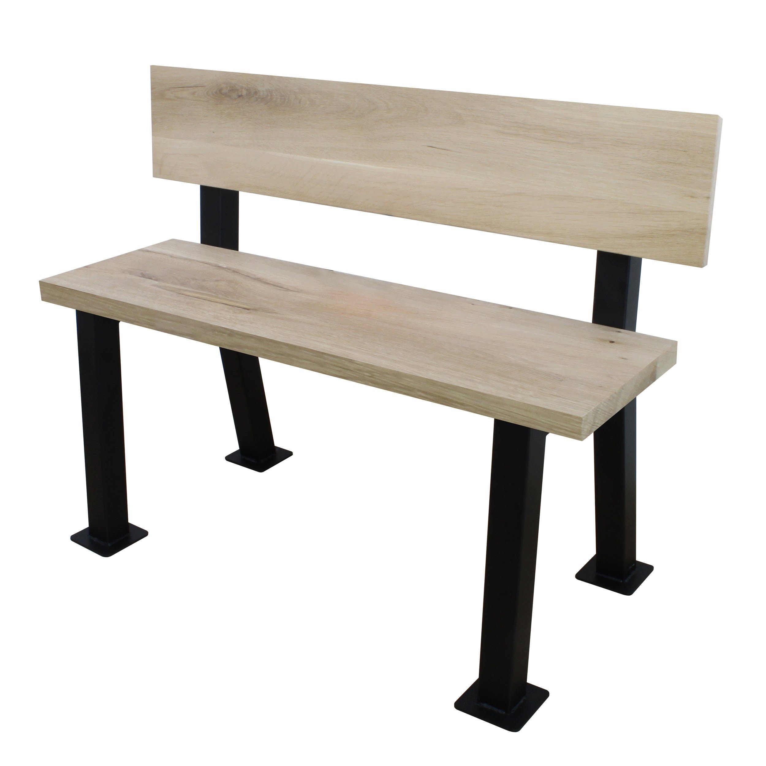 Natural Goods Berlin Sitzbank h-FORM (2-St), Bankkufen mit Rückenlehnenhalterung, Gartenbank, Parkstuhl, Schwarz