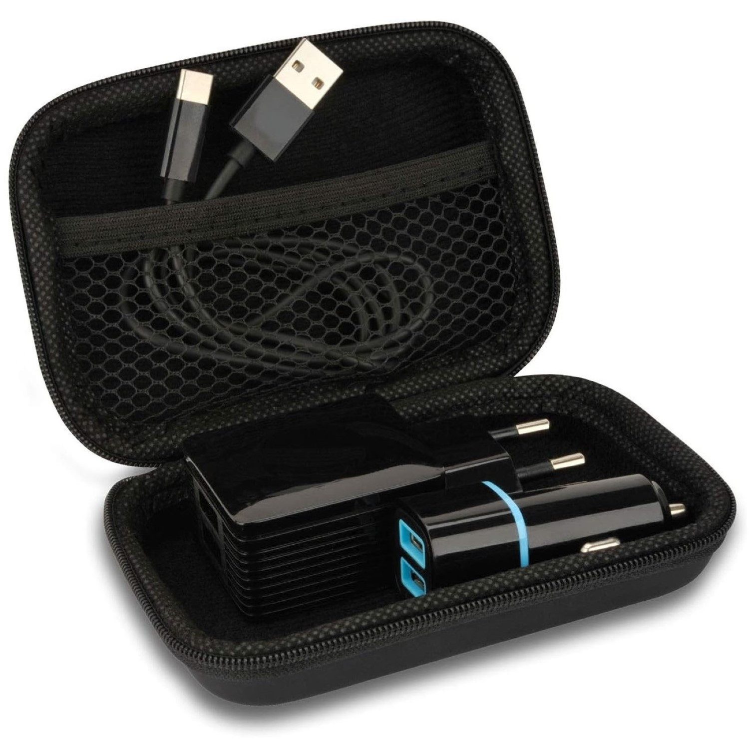 Cartrend USB-C Reise-Set Kfz Ladegerät + Netzteil Smartphone-Ladegerät (USB-Kabel Datenkabel Netz-Lader Lade-Set Charger)