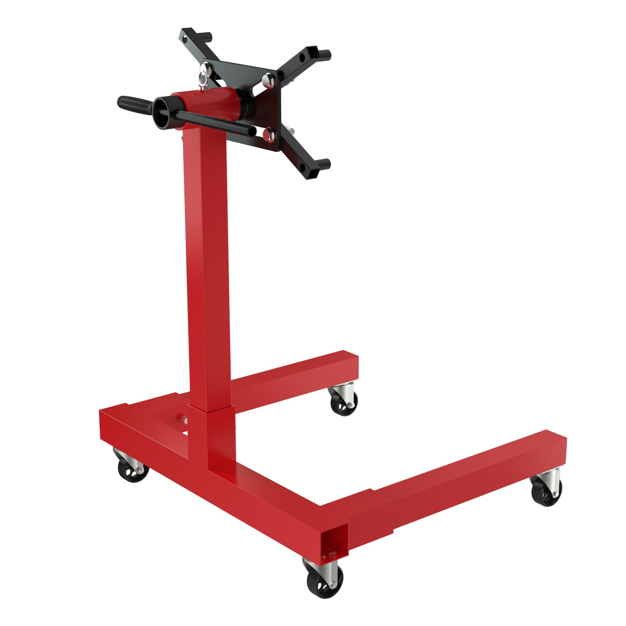 FIVMEN Werkstattkran Motorständer aus lackiertem Stahl Getriebehalter mit Rollen, Motorhalter Getriebeheber für Garagen und Werkstätten Rot