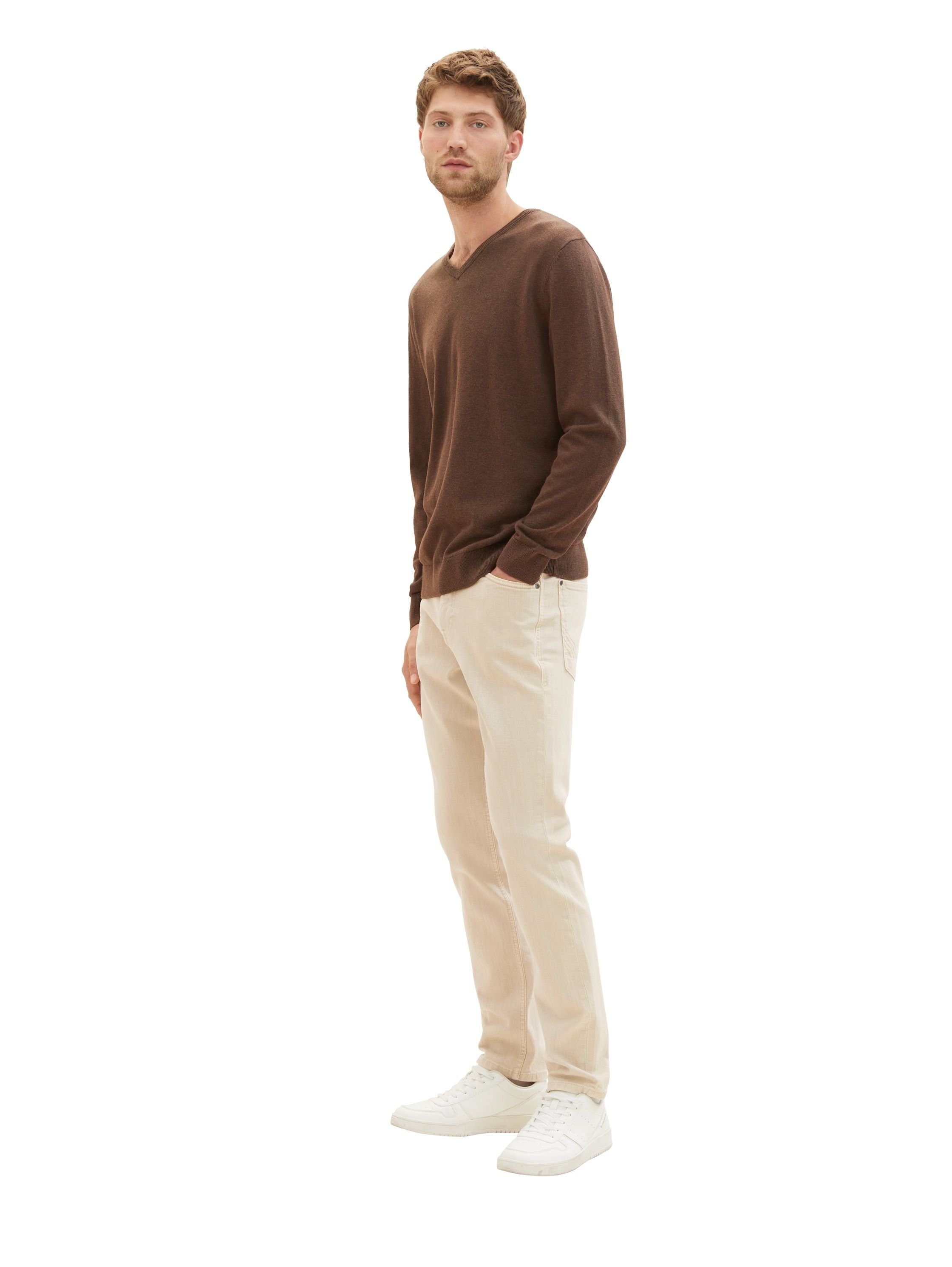 brown dark TOM Strickpullover melange TAILOR