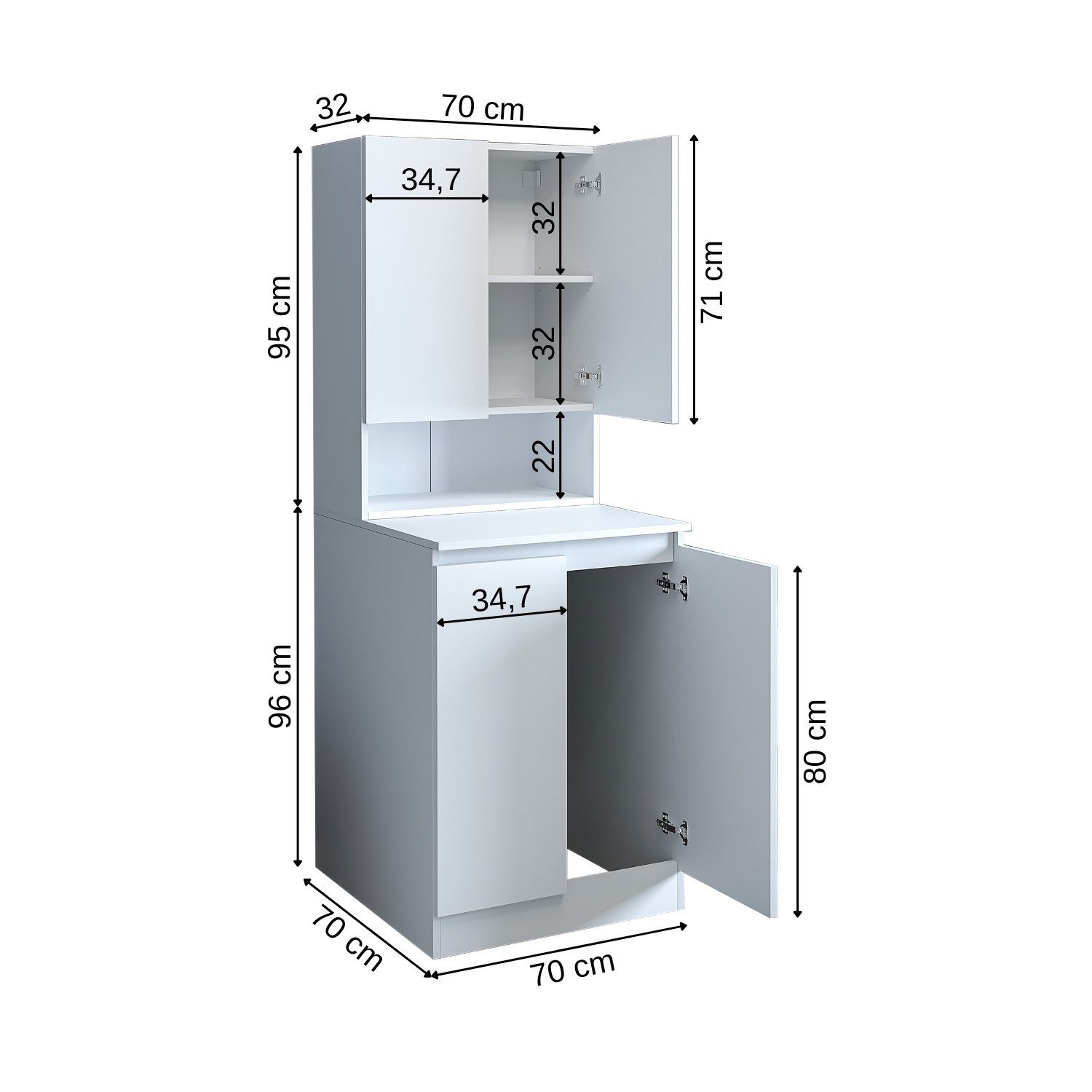 Roomart Waschmaschinenumbauschrank MK3-UM2-UM01 (Waschmaschinenschrank Badr günstig online kaufen