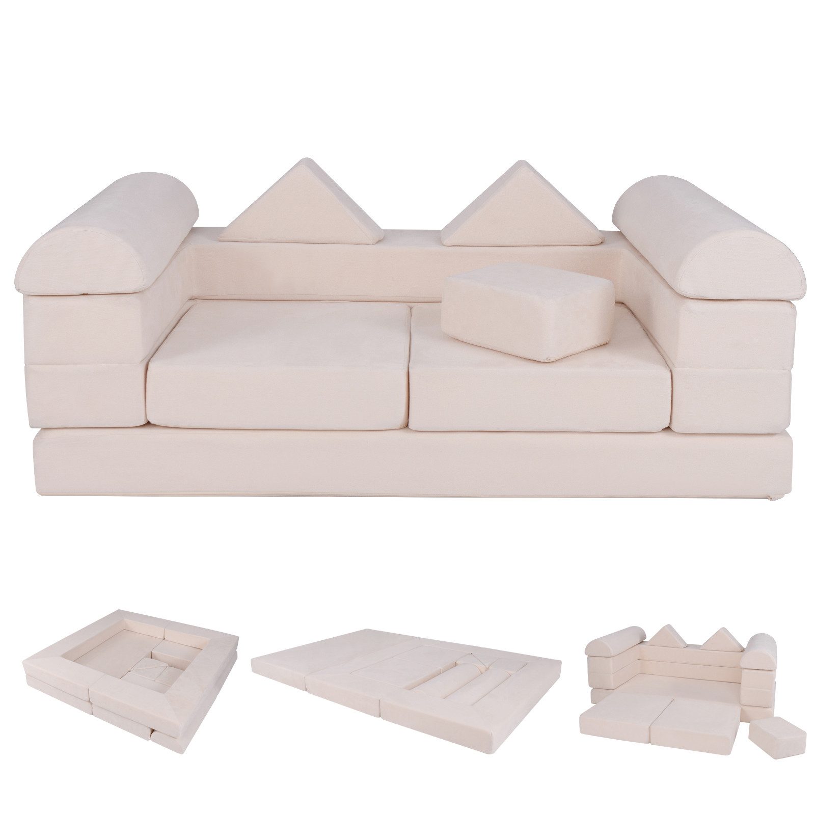 COSTWAY Kindersofa, 9 Teile, Modulares Spielsofa günstig online kaufen