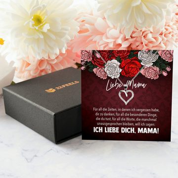 22Feels Schmuckset Mama Geschenk Muttertag Geburtstag Frauen Schmuck Herz Halskette Karte, Echt-Silber 925/000, Karte Made In Germany