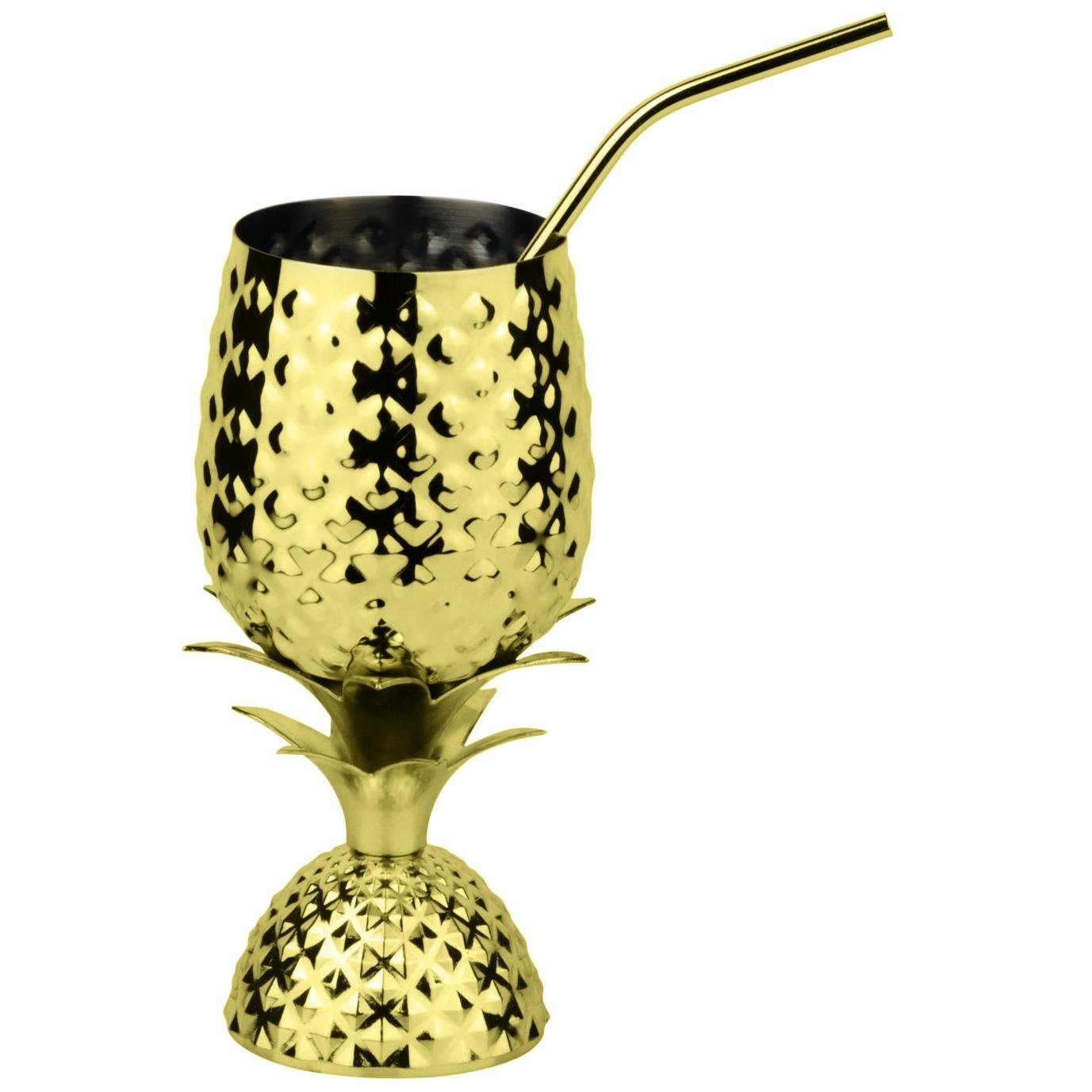 sambonet Cocktailglas Rosenthal Ananasbecher Home Bar PVD Gold (3-teilig)