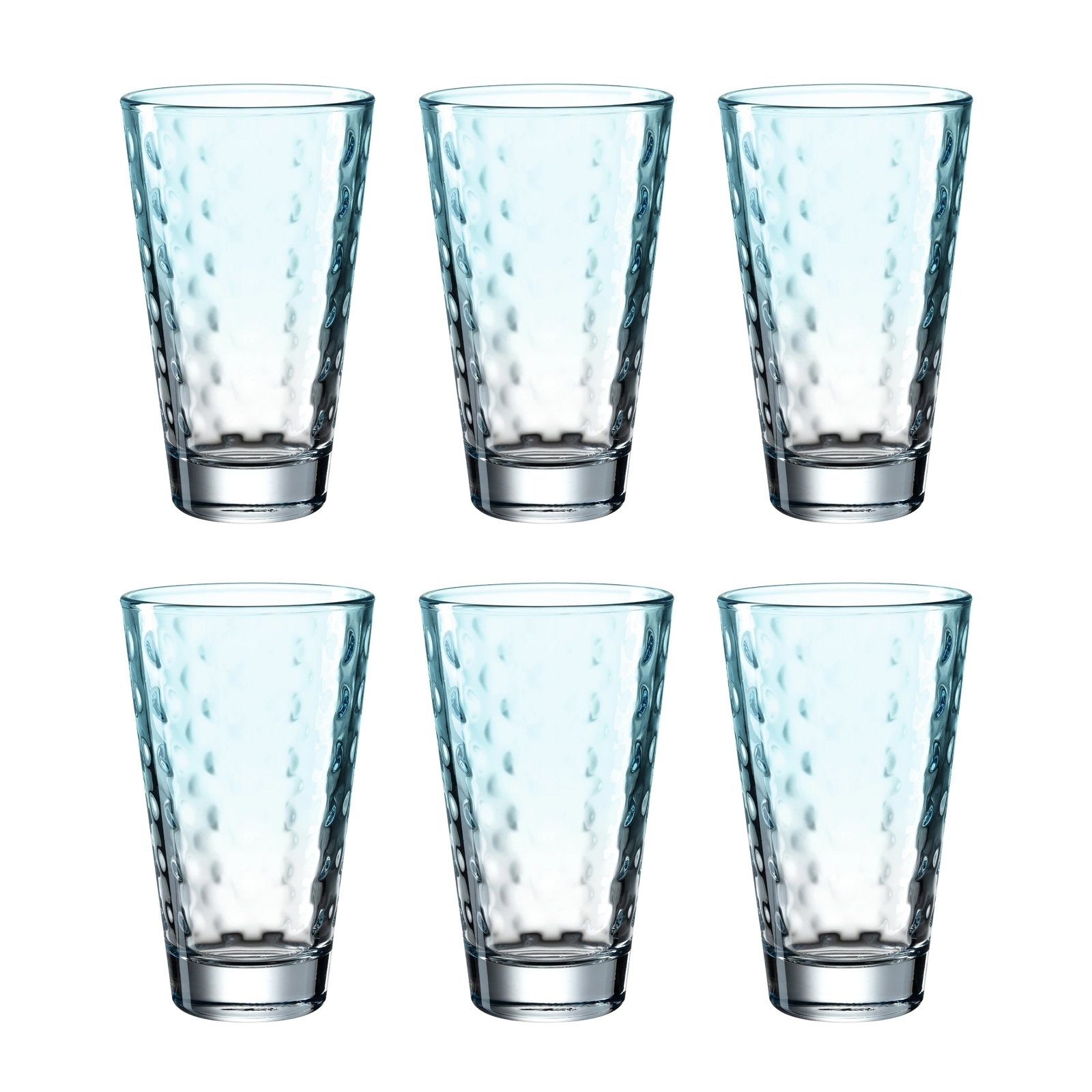 LEONARDO Glas Trinkglas Mint, 6er Optic, 6-tlg., Glas, Saftglas Wasserglas