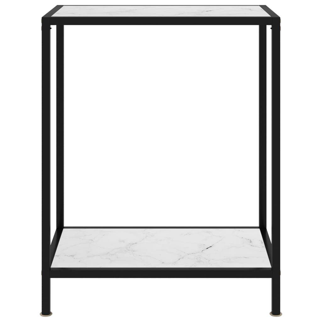 60x35x75 Konsolentisch Hartglas (1-St) Weiß Beistelltisch cm furnicato