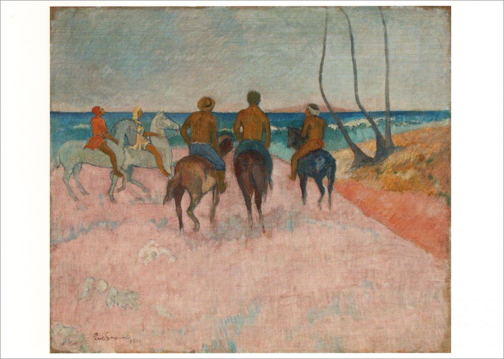 Postkarte Kunstkarte Paul Gauguin Strand" "Reiter am