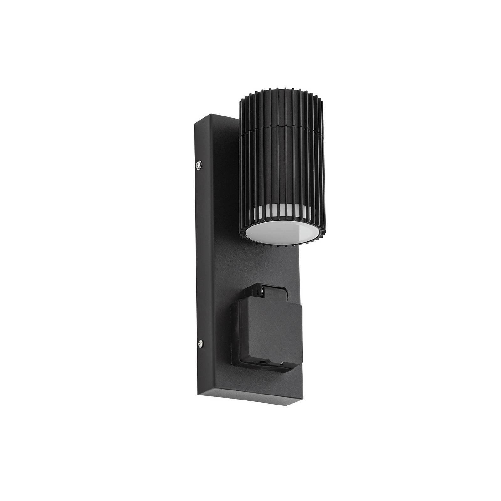 Lindby Außen-Wandleuchte Enerio, Metall, Schwarz IP44, 1 x 10 W LED