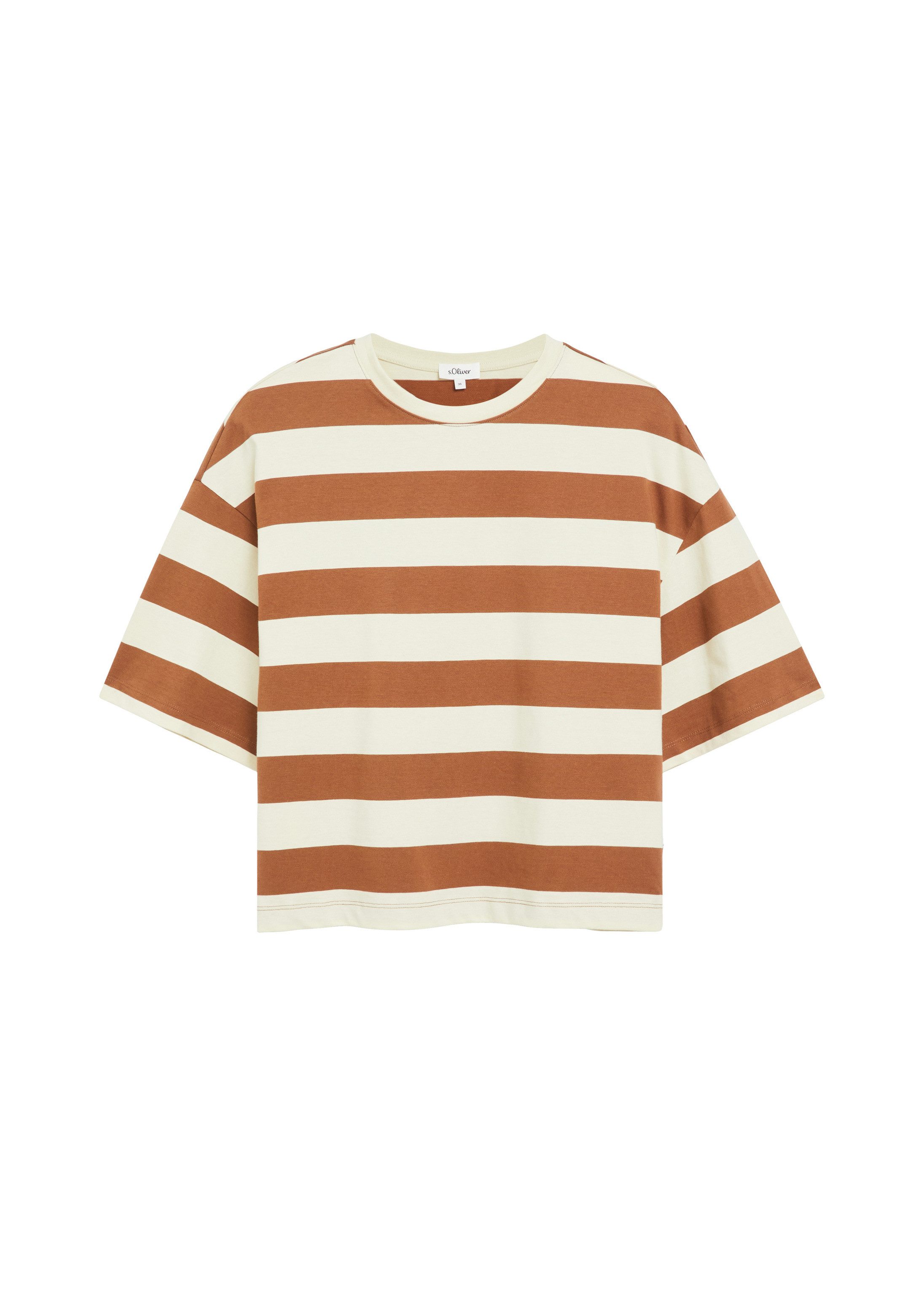 s.Oliver Kurzarmshirt T-Shirt Gestreiftes T-Shirt im Boxy Shape