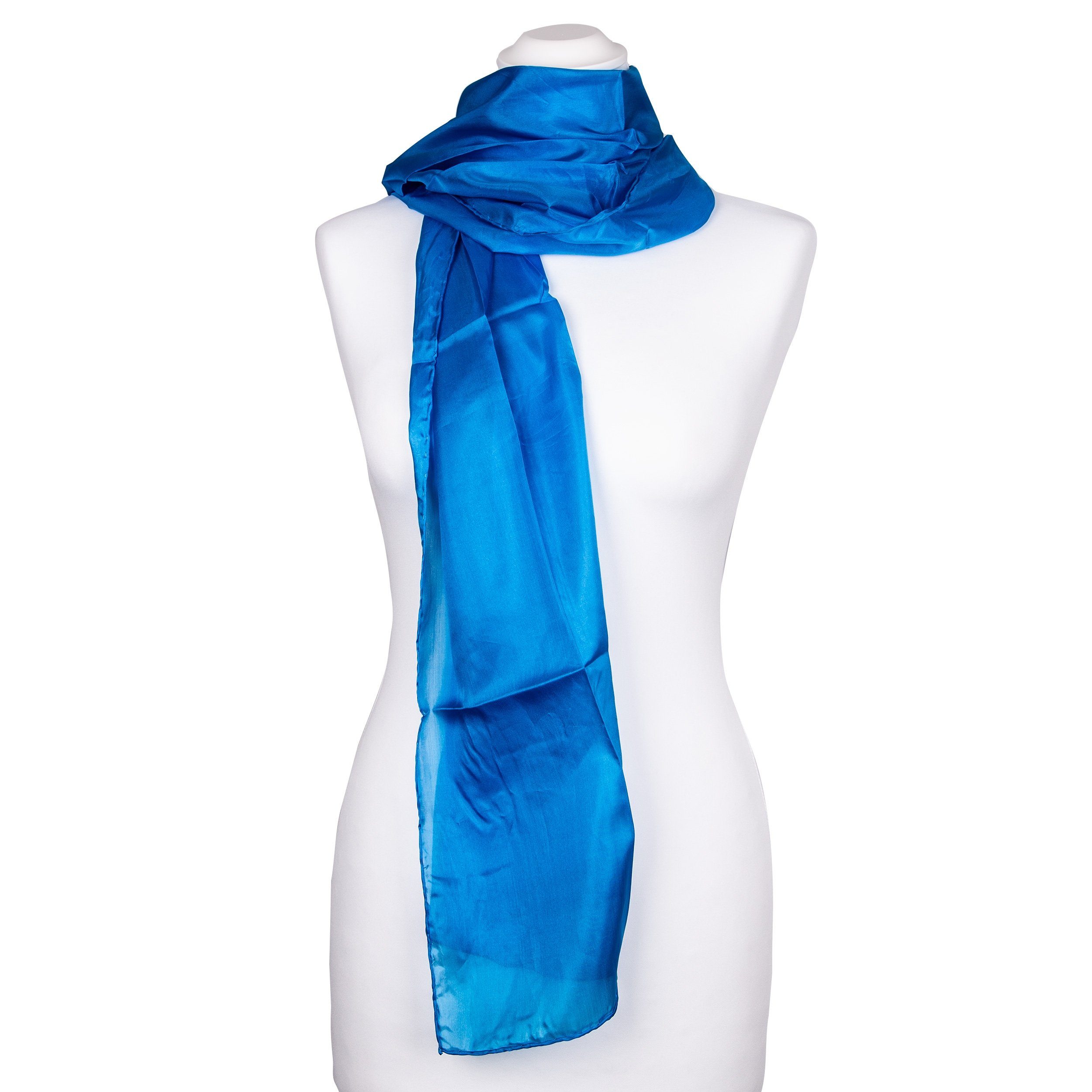 Seidenschal Seidenschal Halstuch Schal Brillantblau