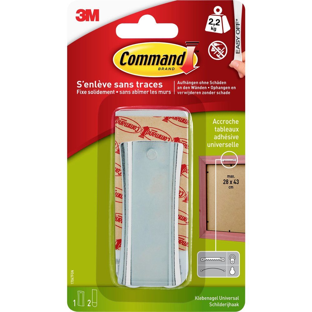 Klebehaken 3M Command™ Universal-Klebenagel (B x H) 31.75 mm x 76.2 mm Weiß Inha