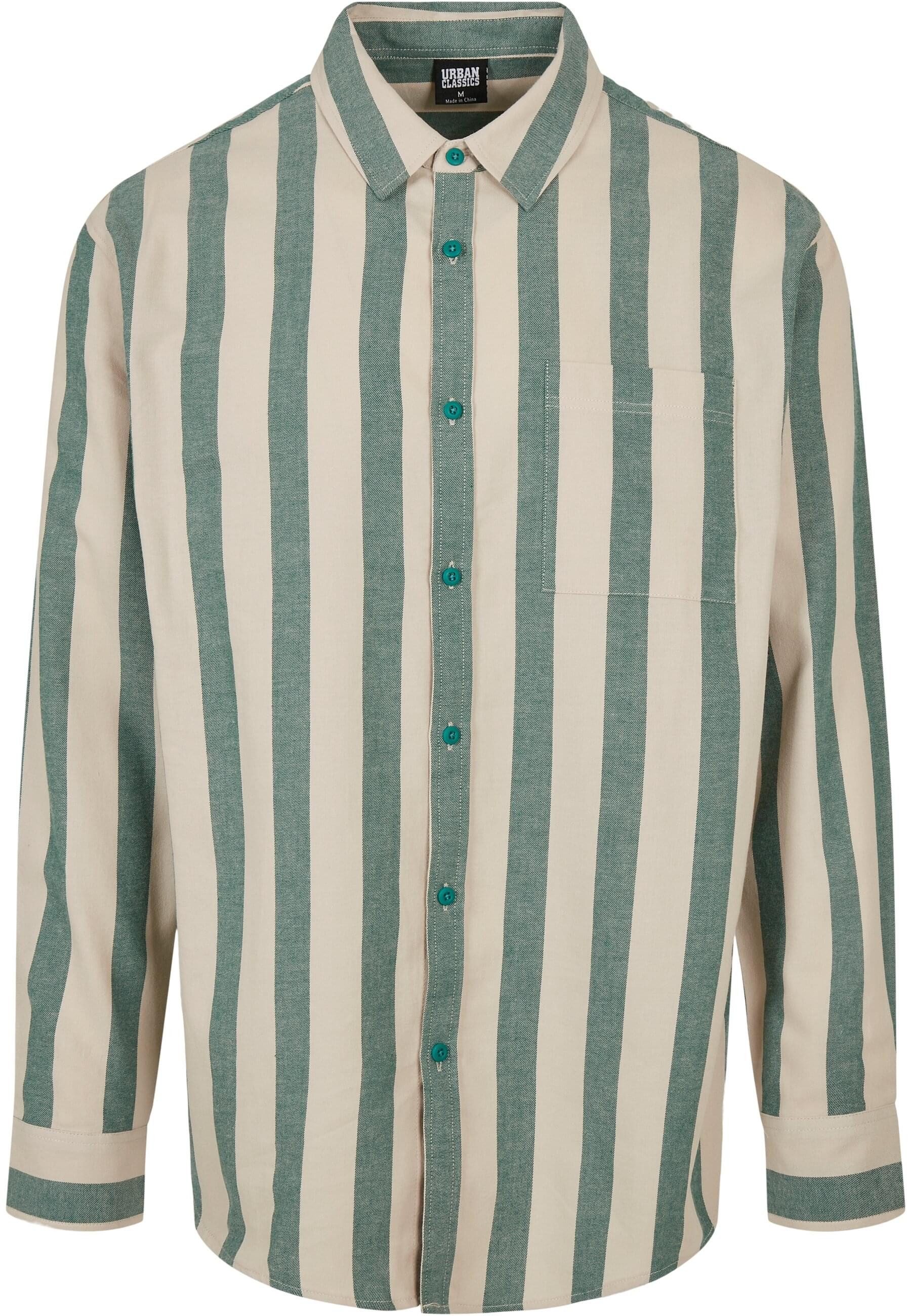 URBAN CLASSICS Langarmhemd Urban Classics Herren Striped Shirt (1-tlg)