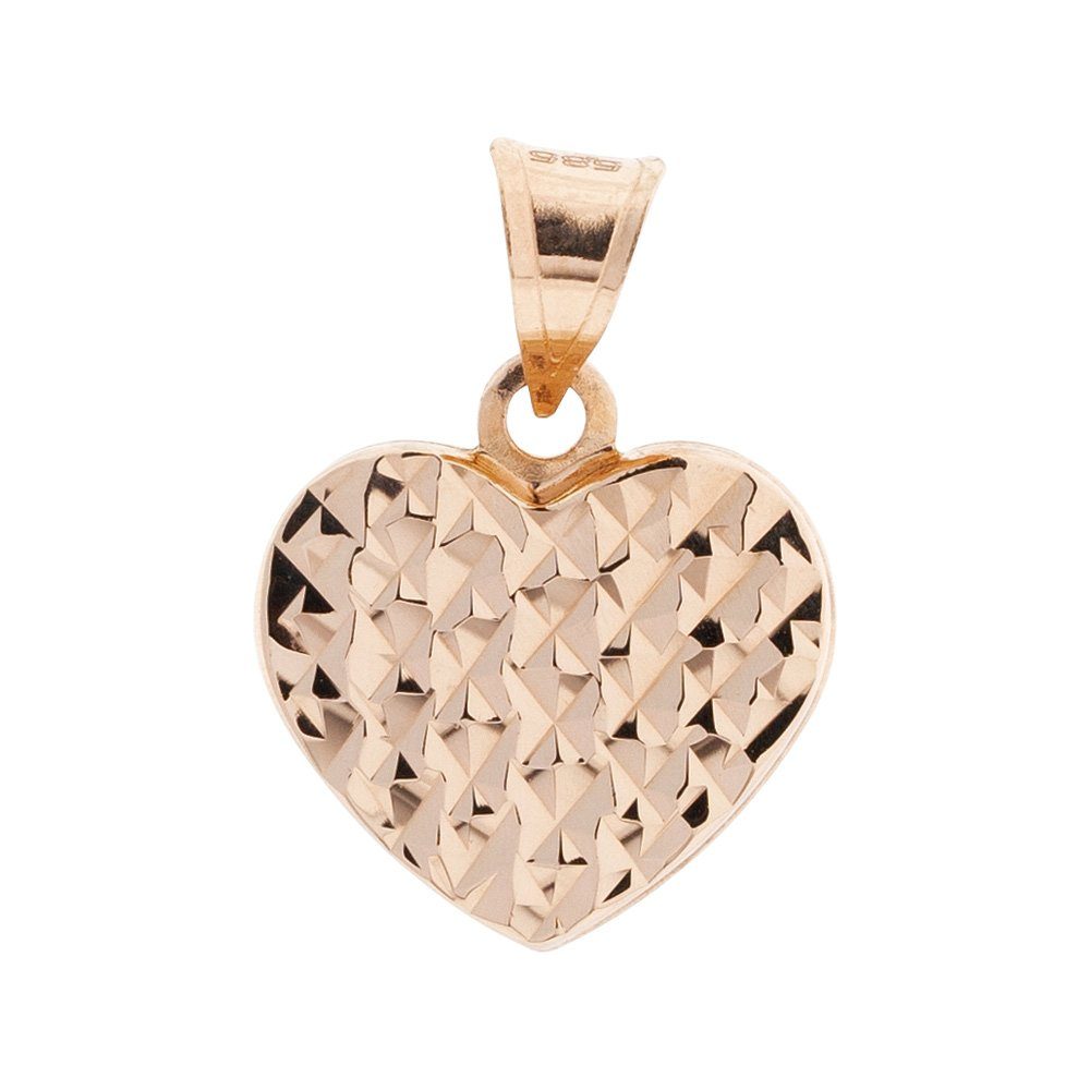 Golders Kettenanhänger als Herz aus 585 Rotgold (Set, 1-tlg), Edler Goldschmuck für Damen