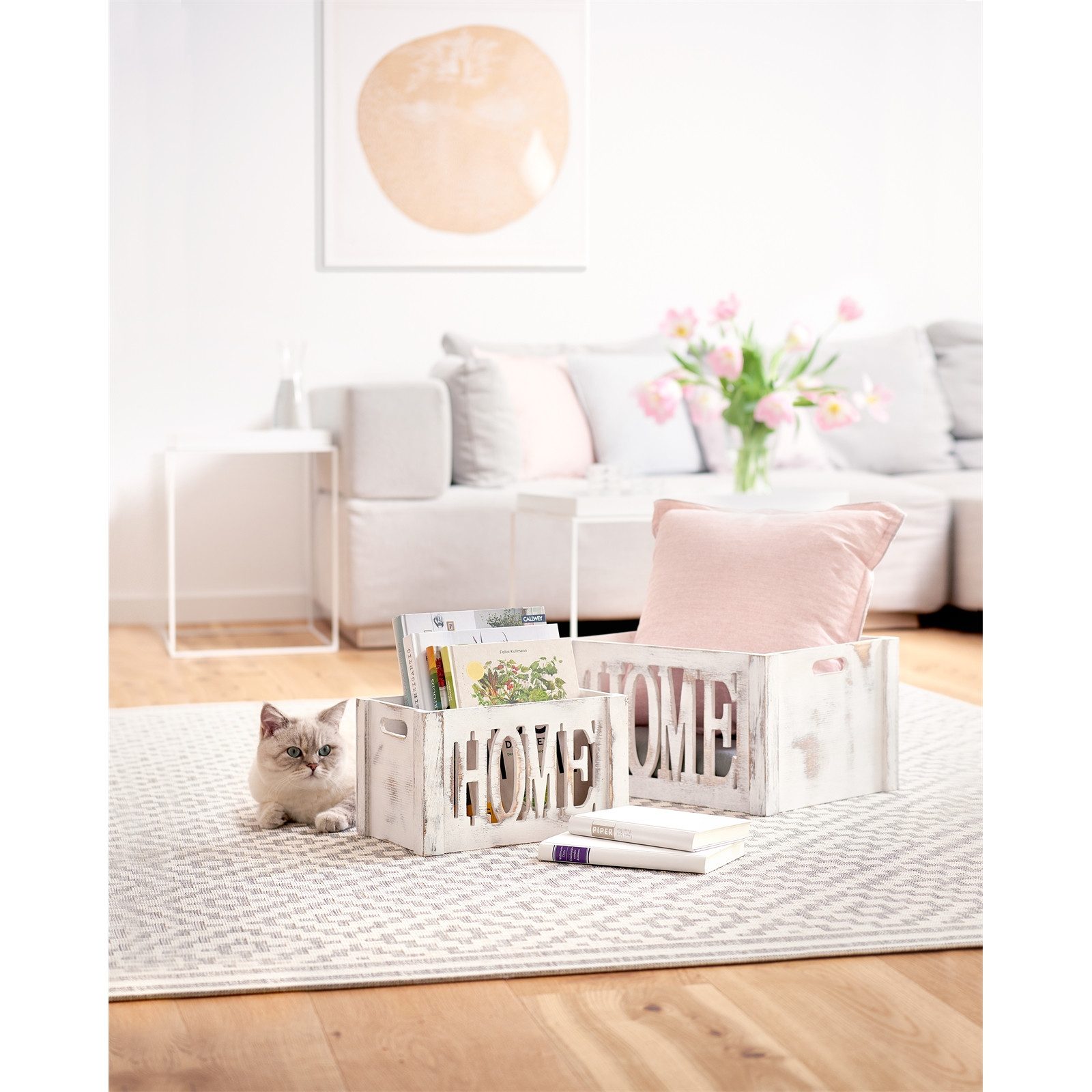 HTI-Living Aufbewahrungsbox Aufbewahrungsbox Home Schabby Look (Stück, 1 St., 1 Aufbewahrungsbox), Holzkiste Shabby chic