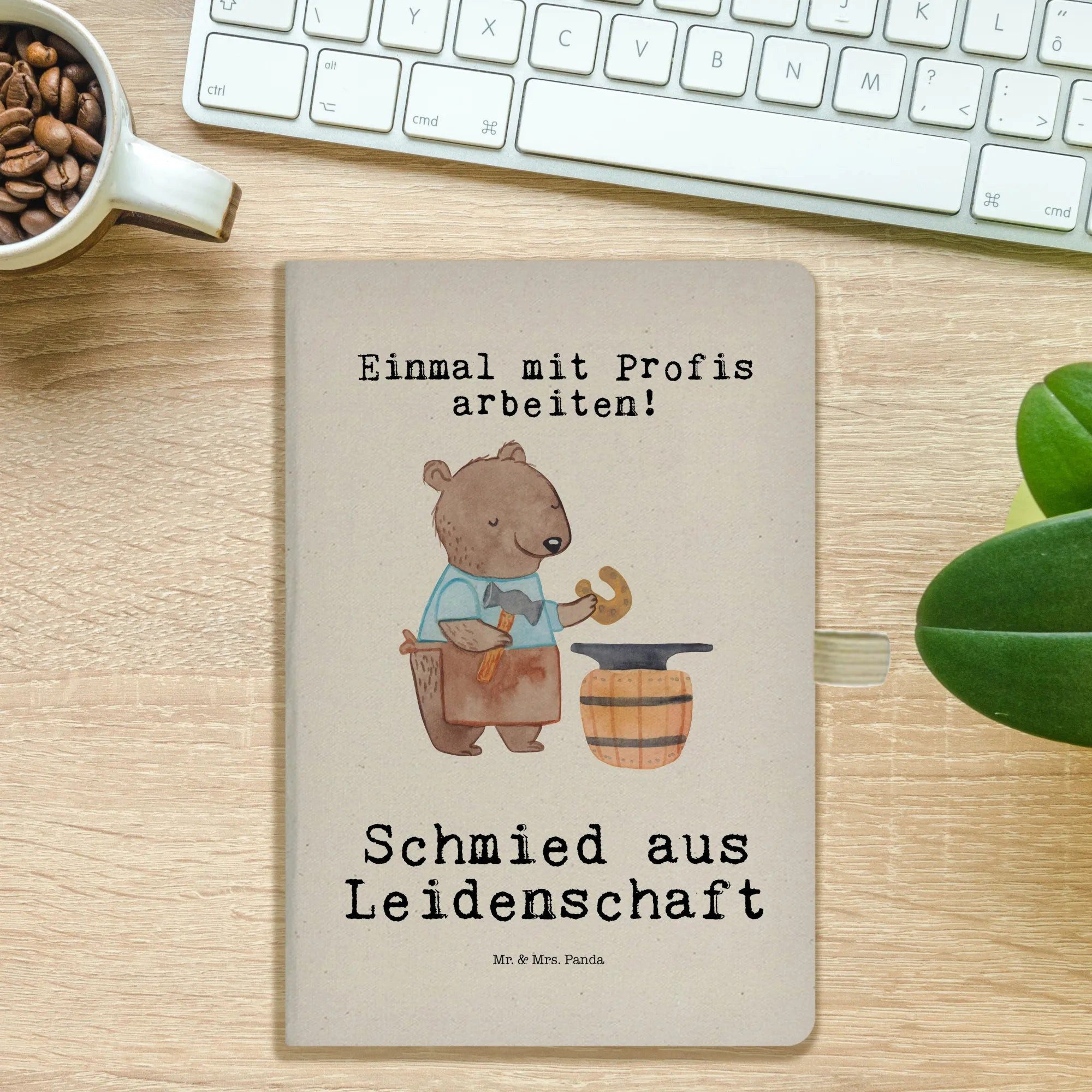 Thumbnail - Mr. & Mrs. Panda Notizbuch Schmied Leidenschaft - Transparent - Geschenk, A5 Planer, Arbeitskoll Mr. & Mrs. Panda, Flexi...