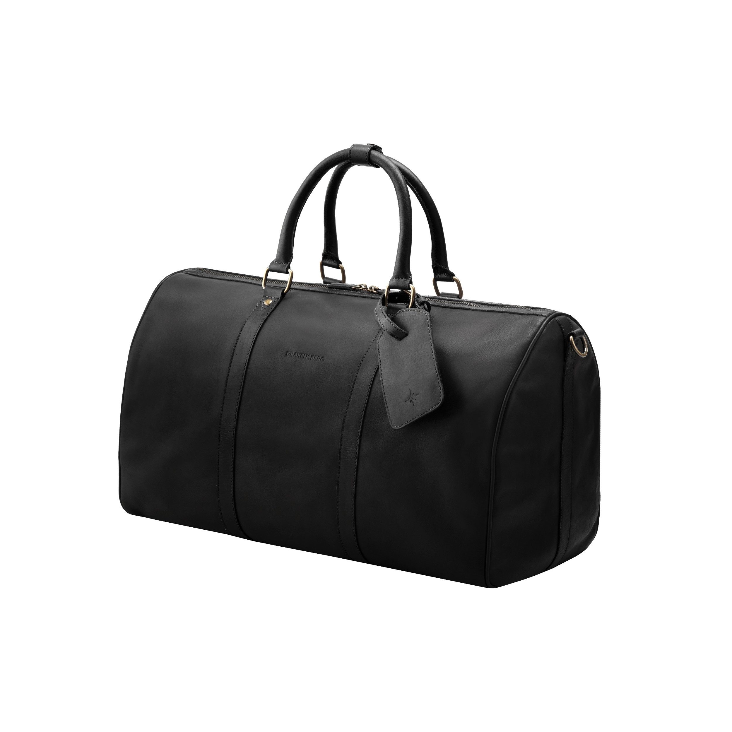 DRAKENSBERG Reisetasche Weekender »James« (50) Vintage-Schwarz, aus Premium Leder für Damen und Herren, elegant und modern