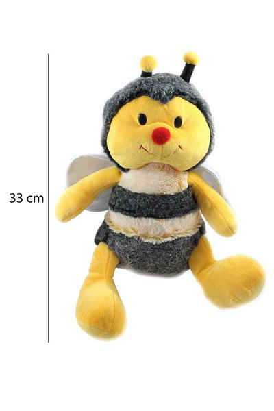 ELLUG Kuscheltier Plüschtier Kuscheltier Stofftier Plüsch Biene, Hummel, Glitzer Flügel Kuscheltier, gelb schwarz, 33 cm