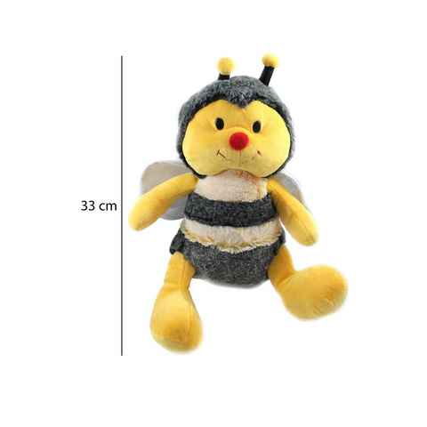 ELLUG Kuscheltier Plüschtier Kuscheltier Stofftier Plüsch Biene, Hummel, Glitzer Flügel Kuscheltier, gelb schwarz, 33 cm