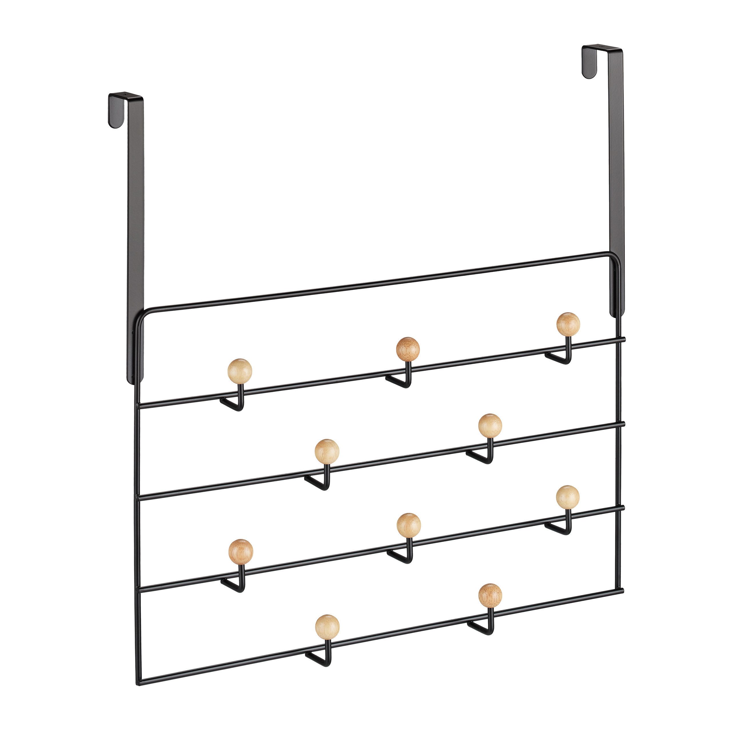 relaxdays Türgarderobe Schwarze Türgarderobe 10 Haken günstig online kaufen