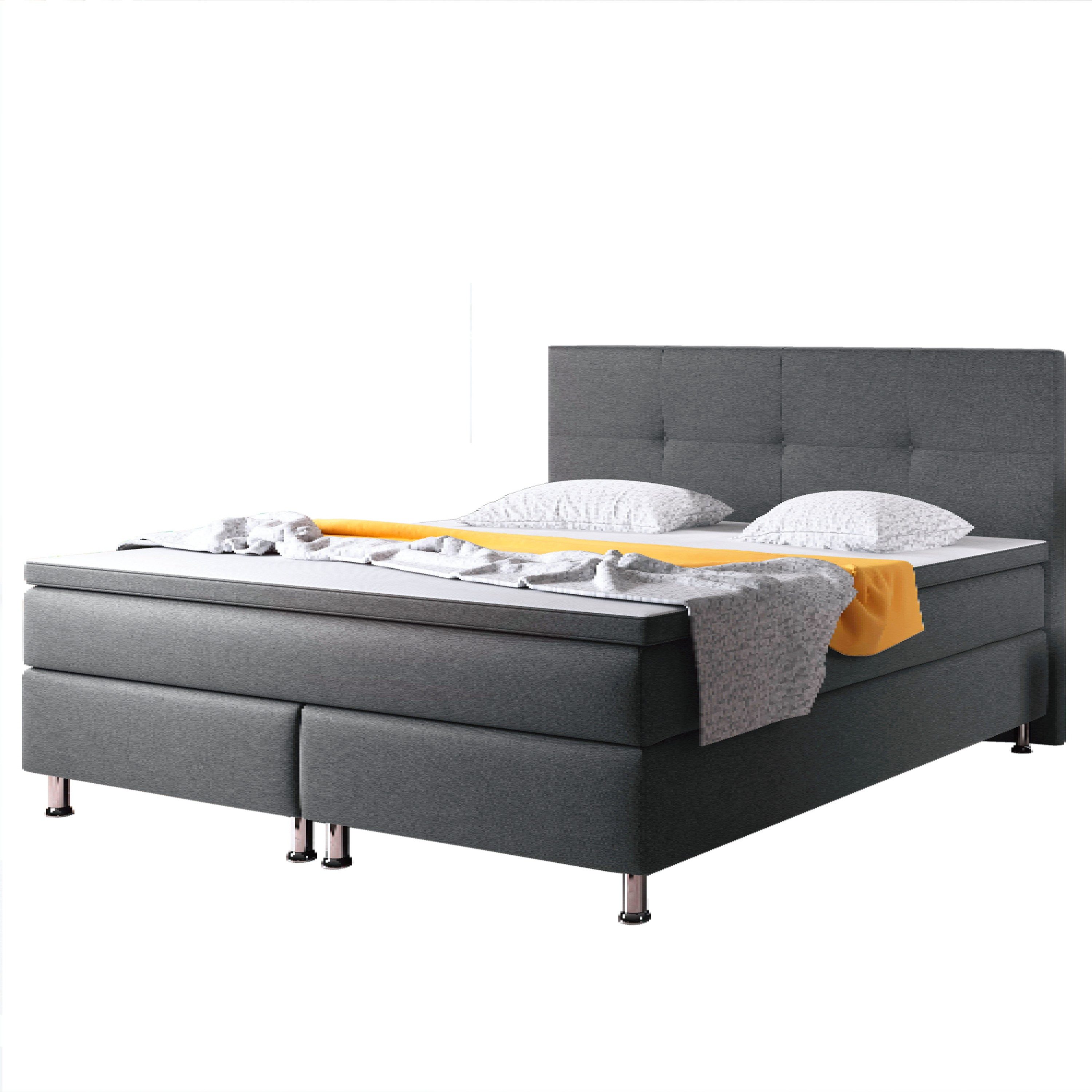 interbed Boxspringbett Dallas 140x200 cm Webstoff, inkl. Topper und Matratze