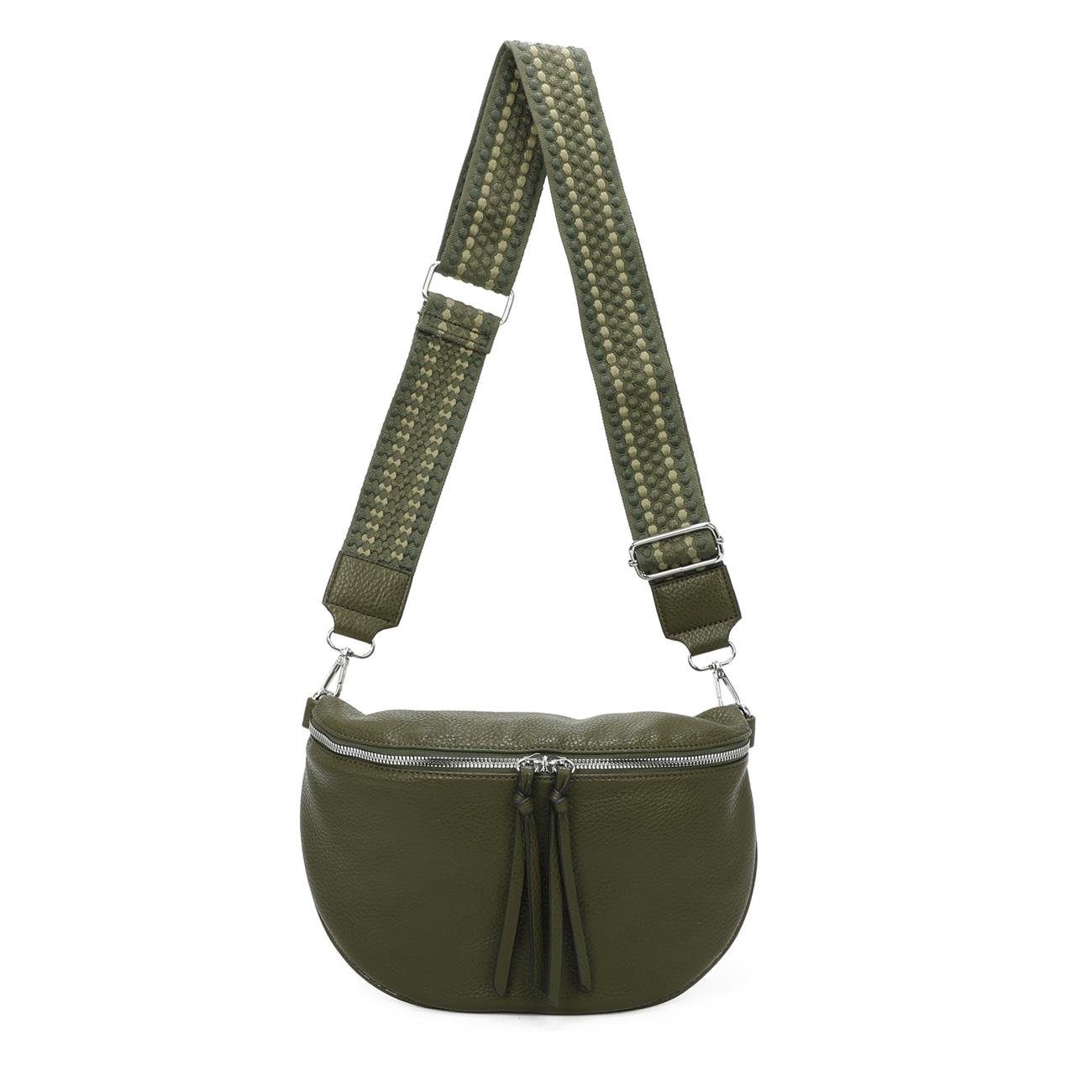 ITALYSHOP24 Bauchtasche Damen Gürteltasche Brusttasche CrossBody, Schultertasche, CrossOver, Umhängetasche, Hüfttasche