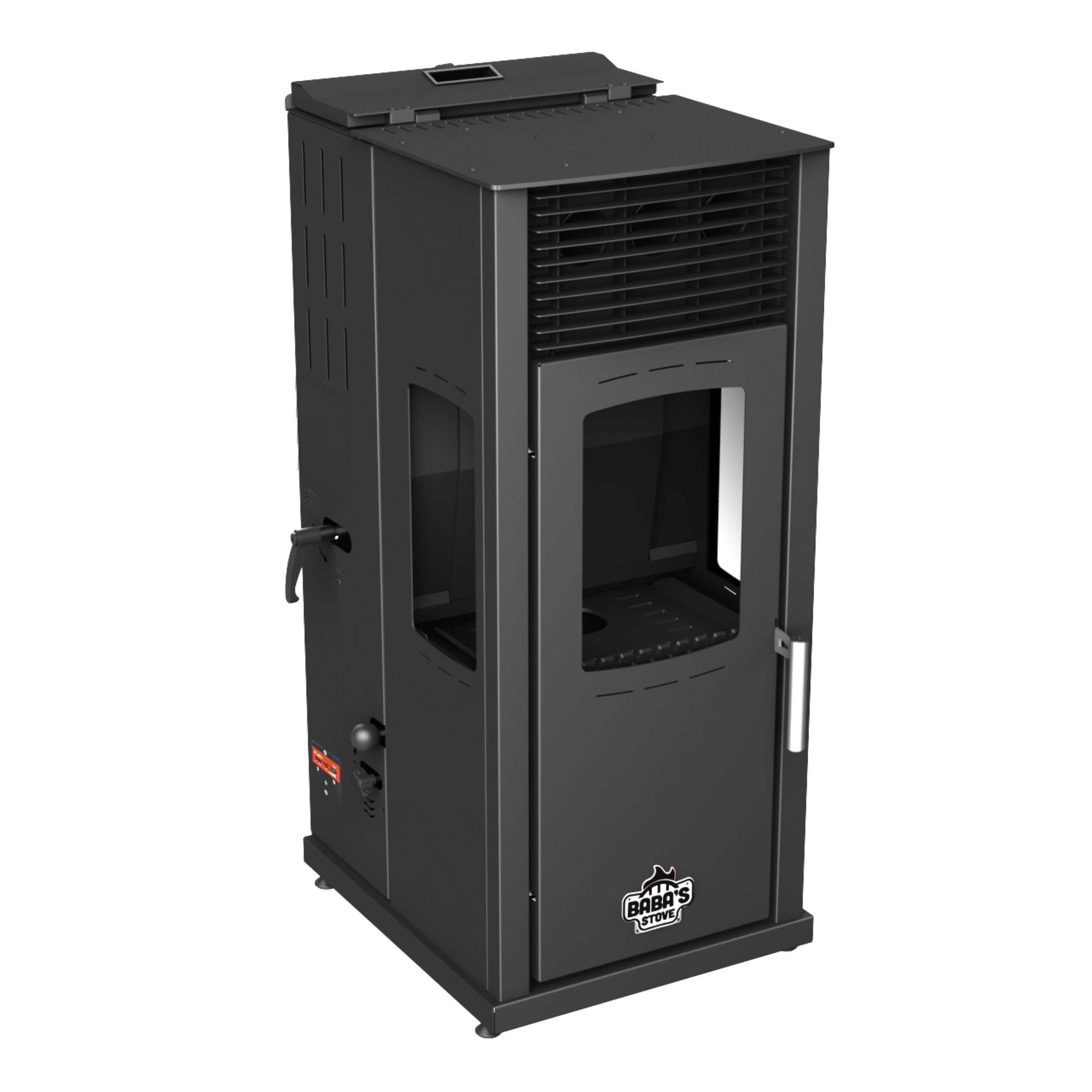 Baba's Kaminofen Eco Plus Hybridofen Pellets und Holz Kombiofen Pelletofen ohne Strom, 8 kW, Dauerbrand, Dauerbrandofen, Holzofen Holz Ofen Kamin – Bild 3 von 5