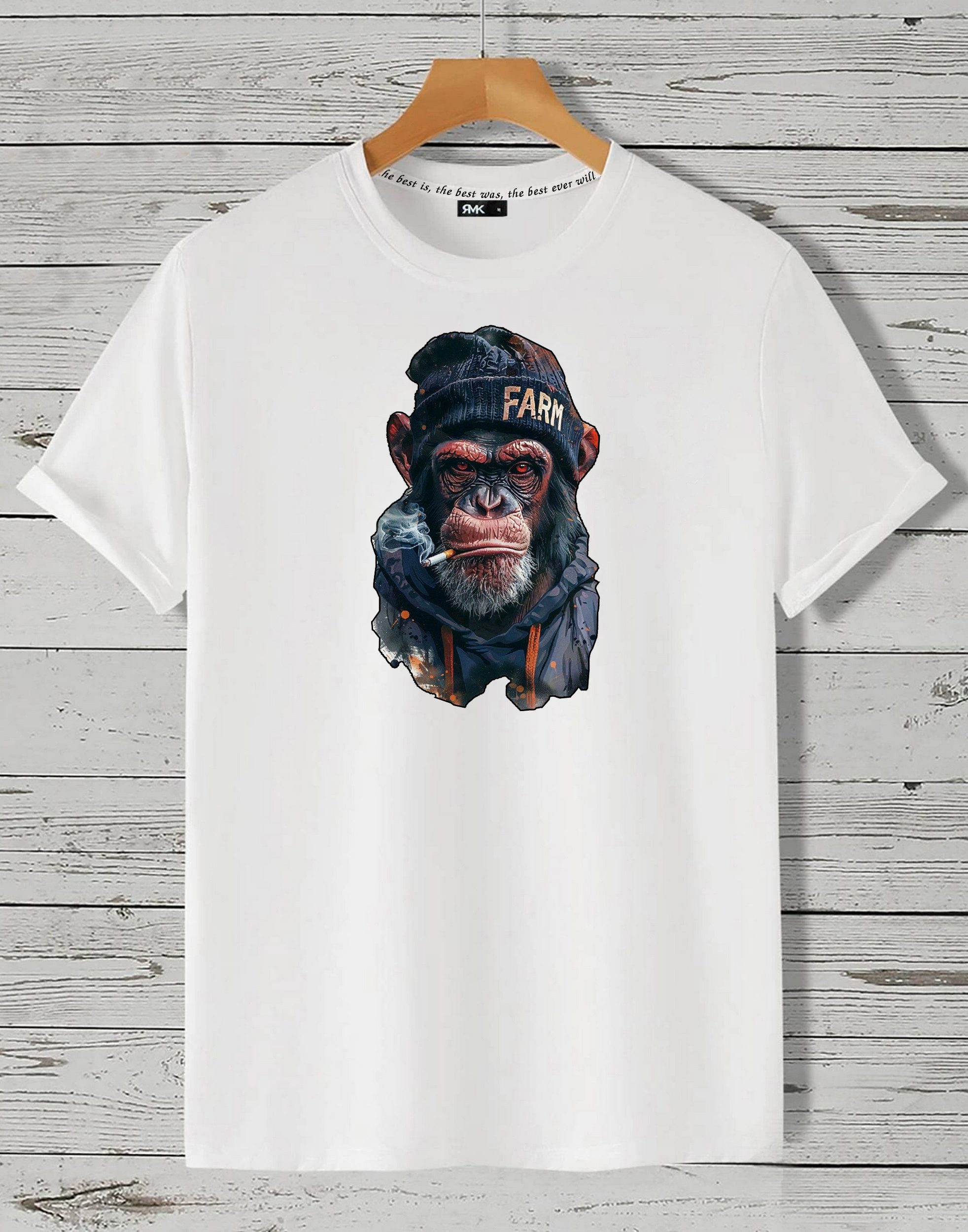 RMK T-Shirt T-Shirt Herren T-Shirt Basic Rundhals Affe Smoke Zigarette Cool günstig online kaufen